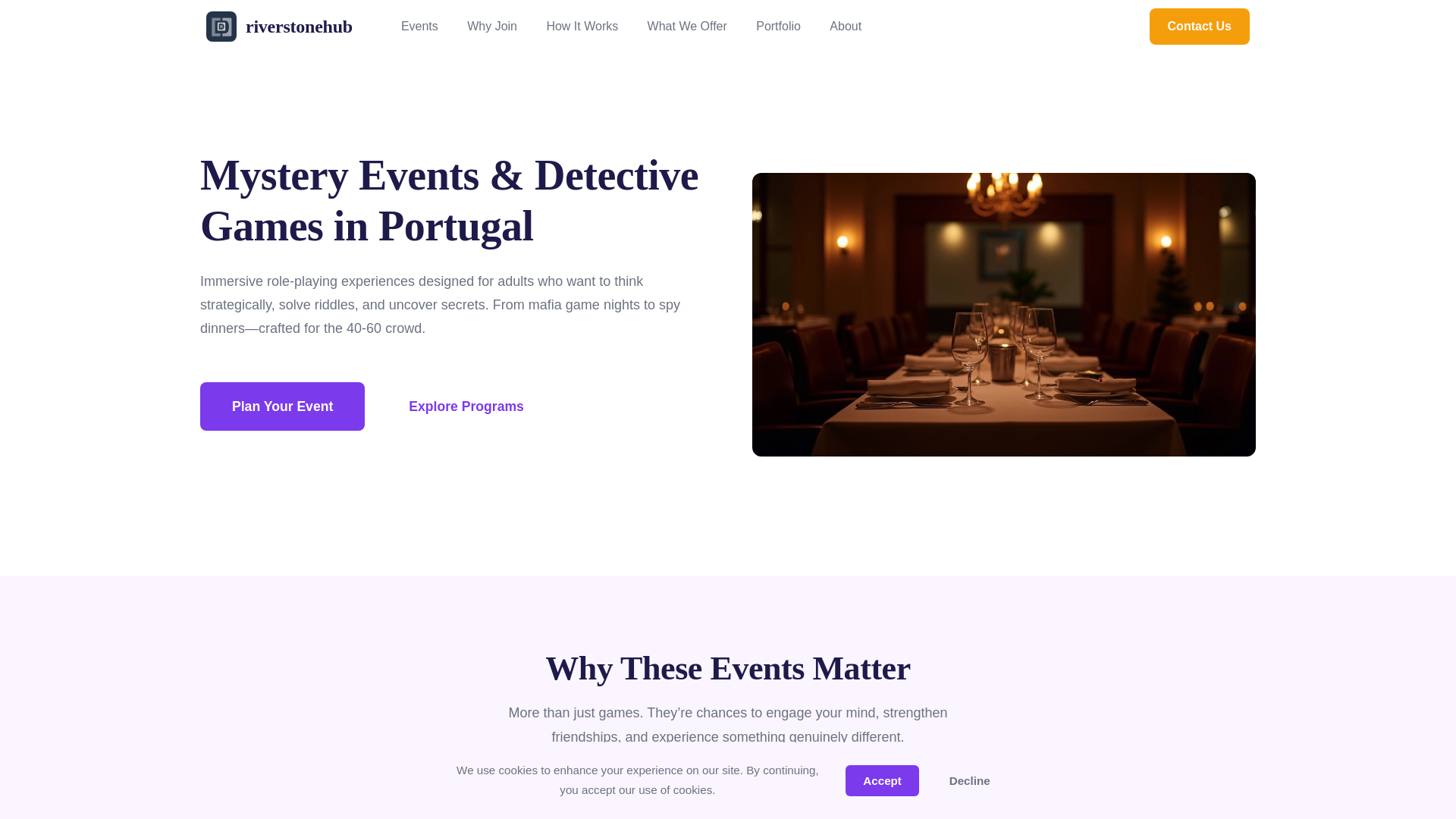 website screenshot of https://riverstonehub.org/