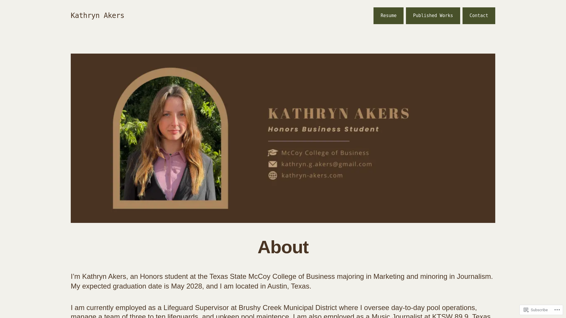 website screenshot of https://kathryn-akers.com/