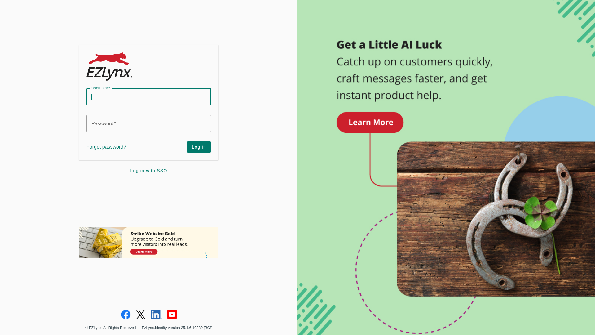 website screenshot of https://app.ezlynx.com