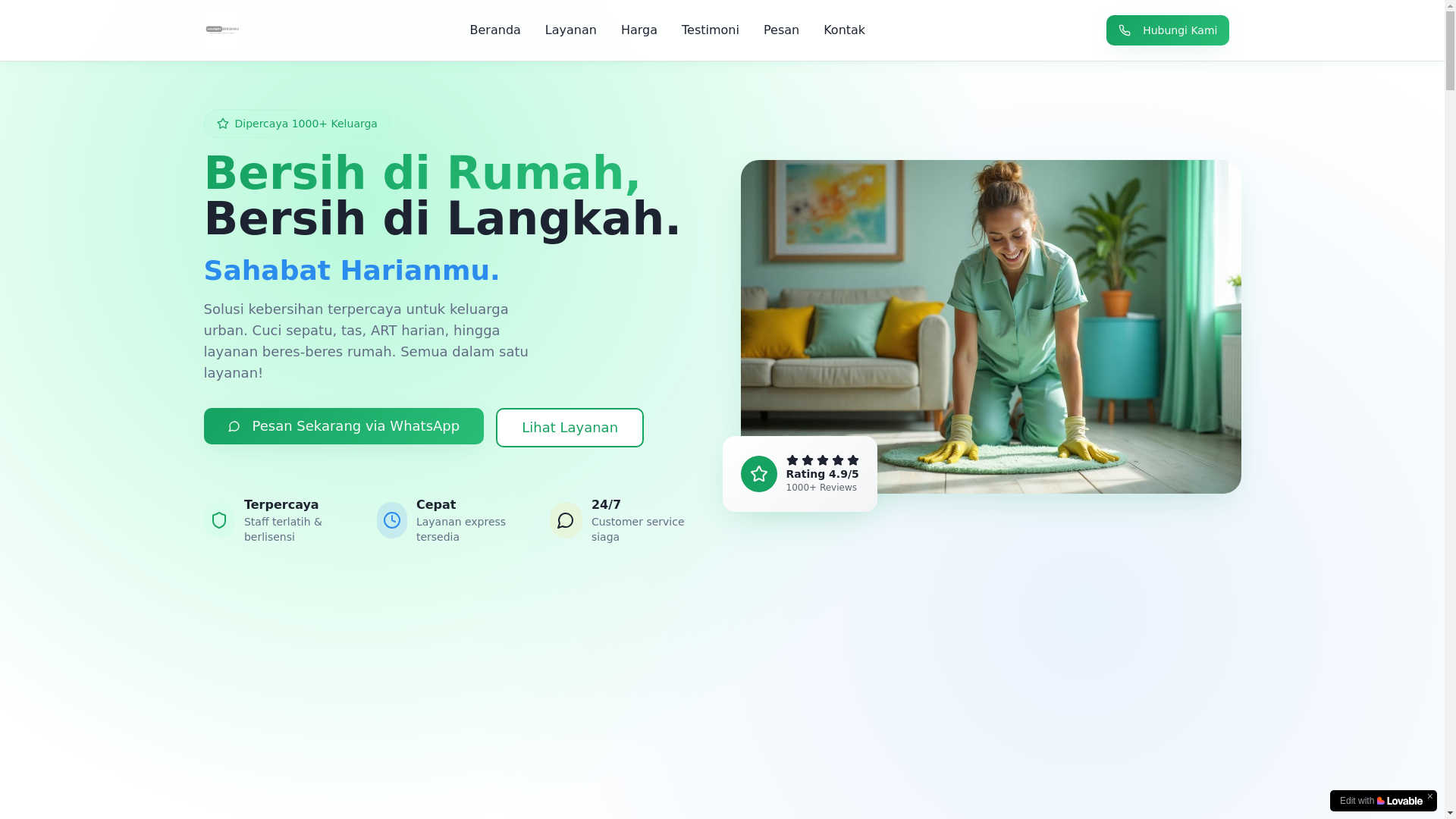 website screenshot of https://sahabatbersihku.com/