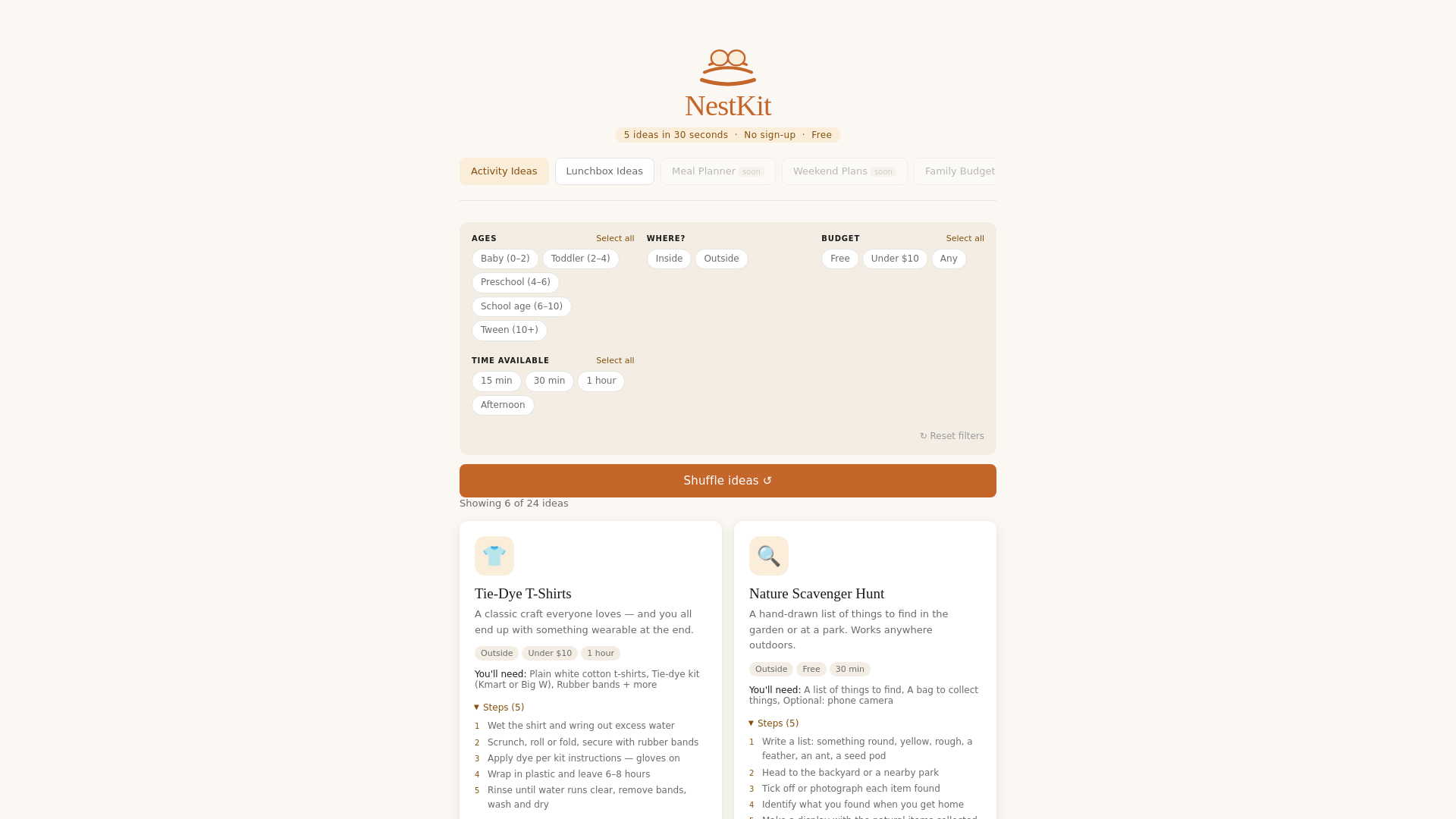 website screenshot of https://nestkit-53a.pages.dev/