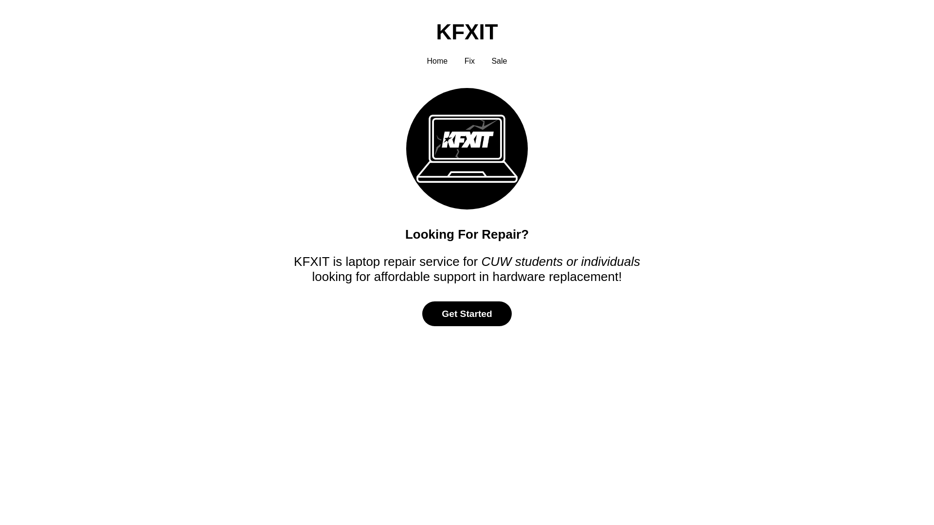 website screenshot of https://kfxitrepairs.com/