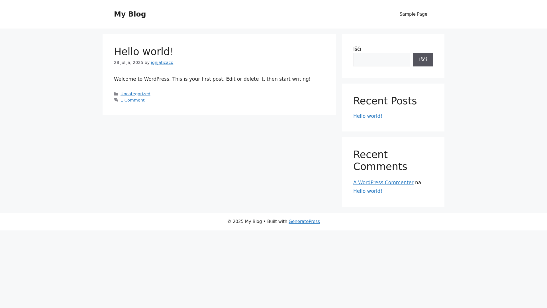website screenshot of https://isha.si/