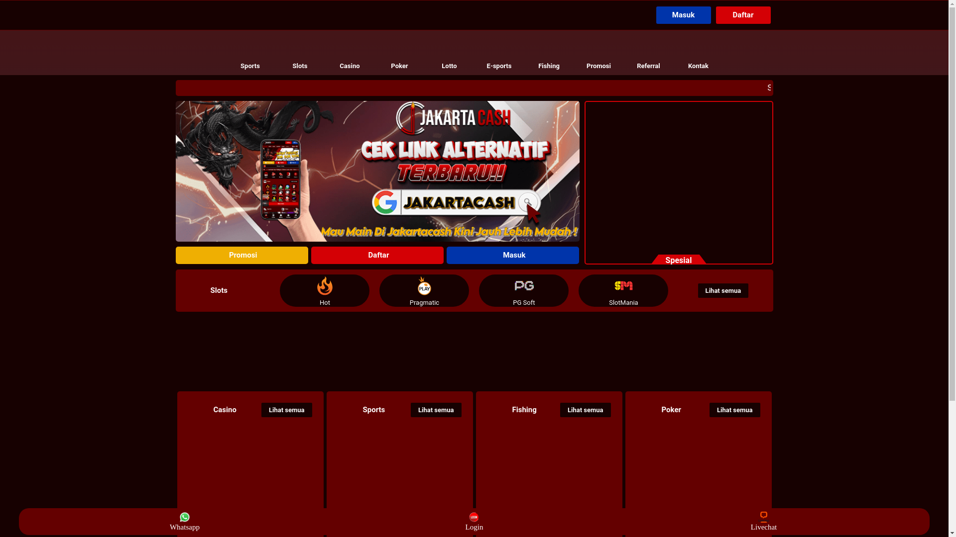 website screenshot of https://carijakartacash.com/