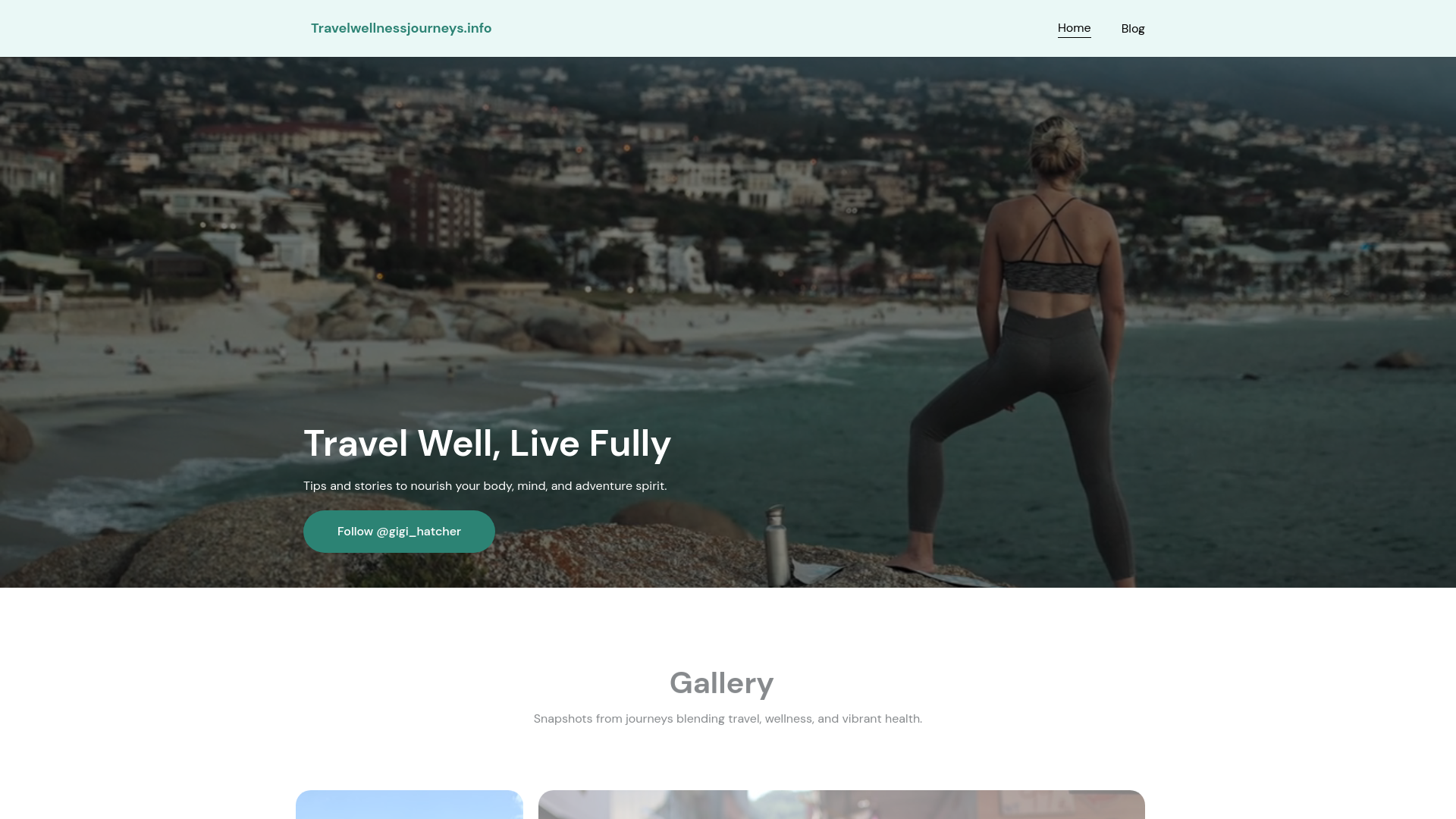 website screenshot of https://travelwellnessjourneys.info/