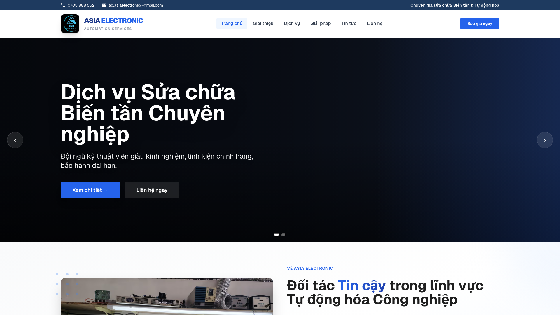 website screenshot of https://asiaelectronic.com.vn/