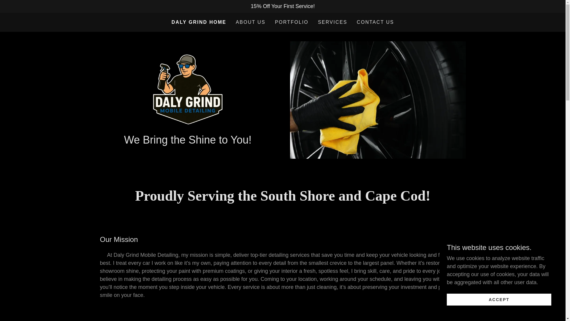 website screenshot of https://dalyshine.com/