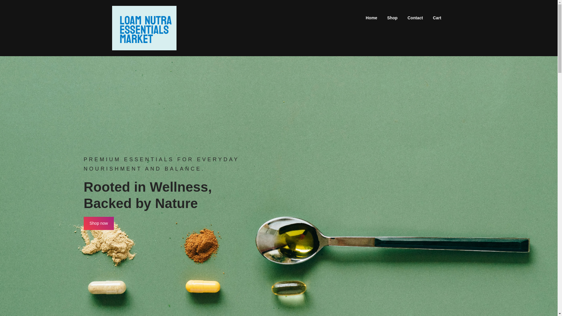 website screenshot of https://loamnutraessentialsmarket.com/