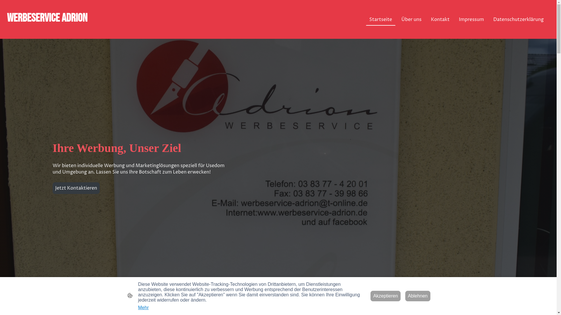 website screenshot of https://werbeserviceadrion.com/
