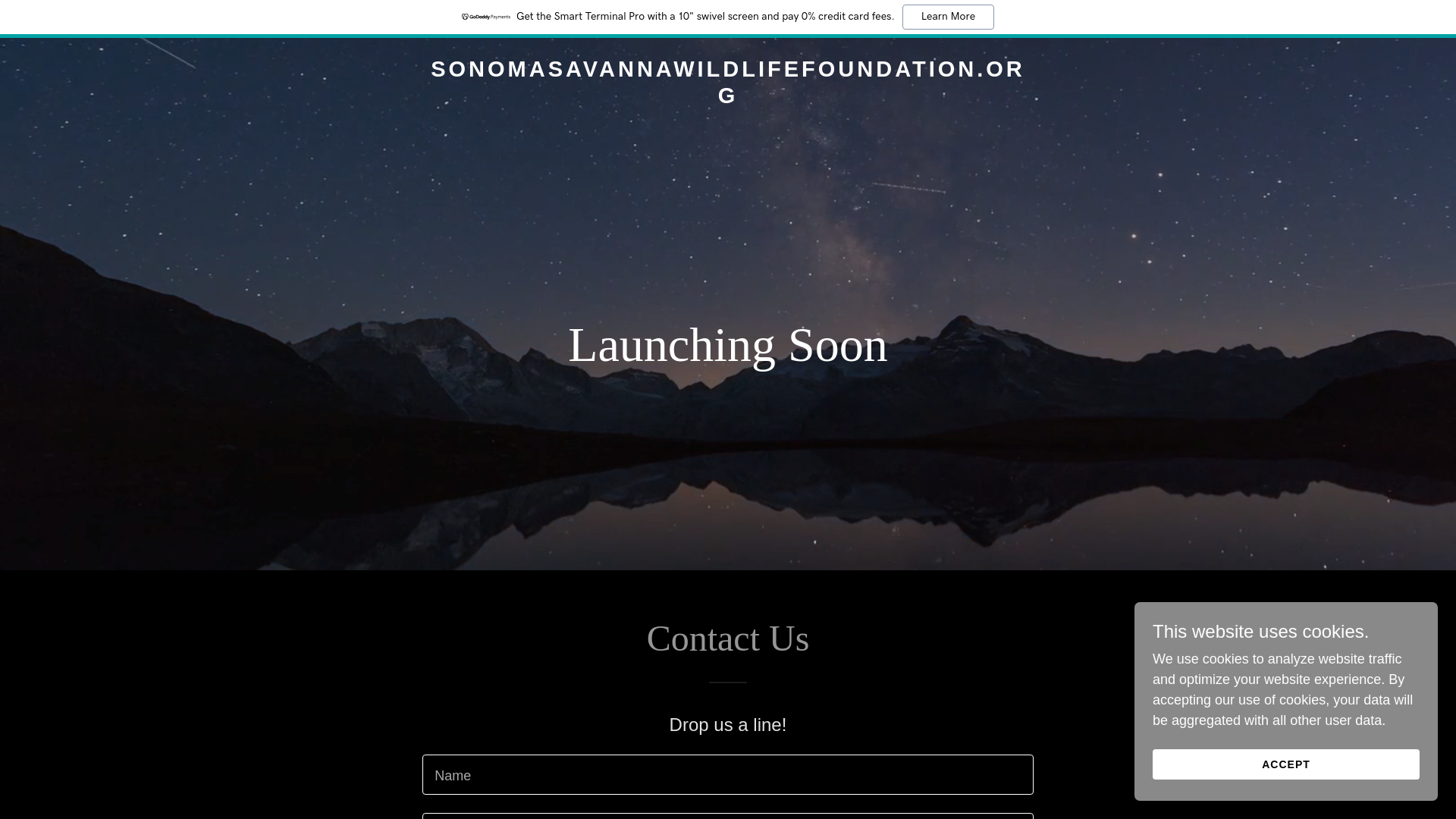website screenshot of https://sonomasavannawildlifefoundation.org/