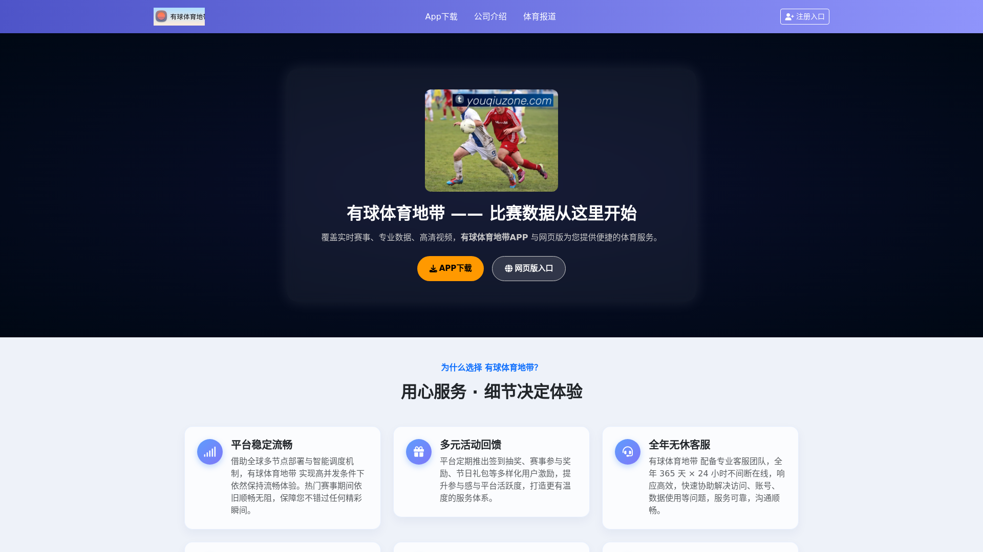 website screenshot of https://youqiuzone.com