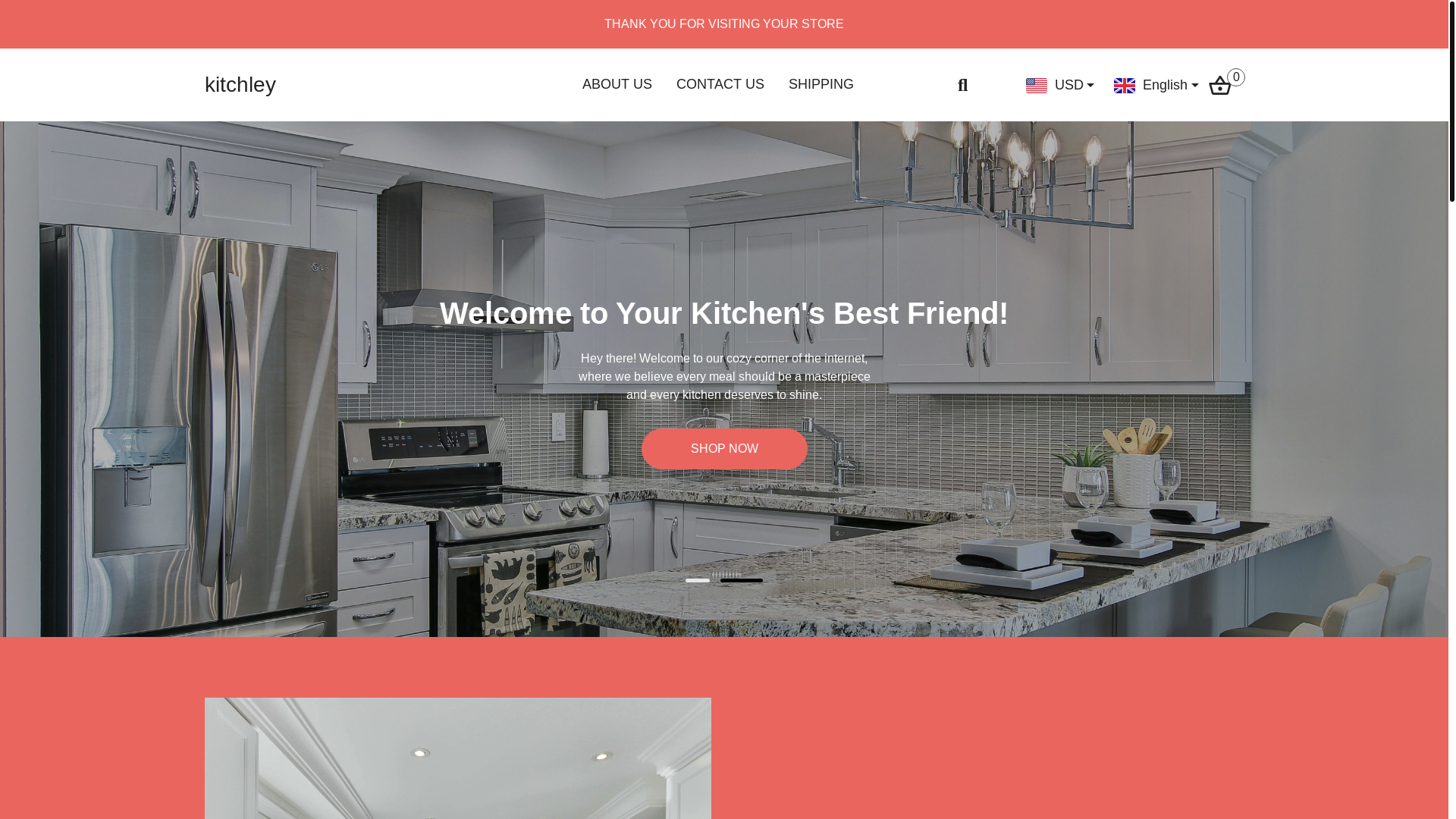 website screenshot of https://kitchley.store/