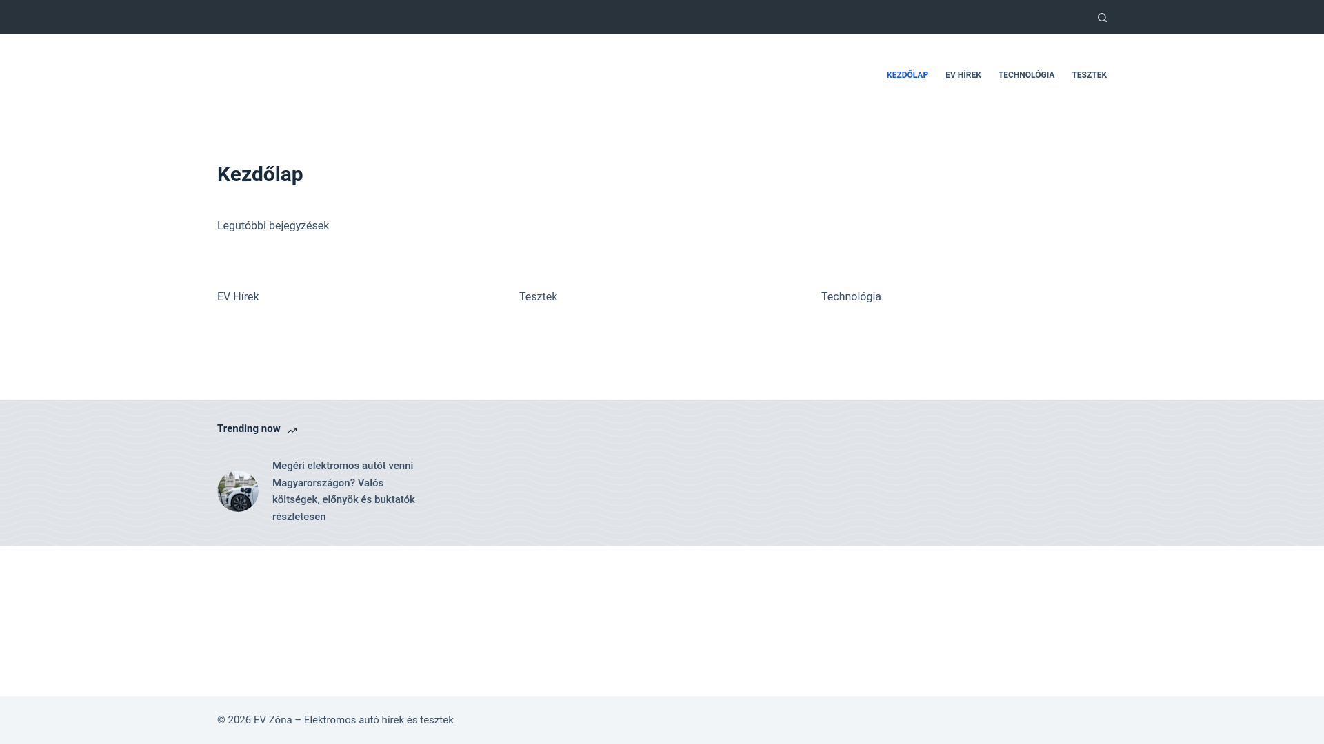 website screenshot of https://evzona.hu/