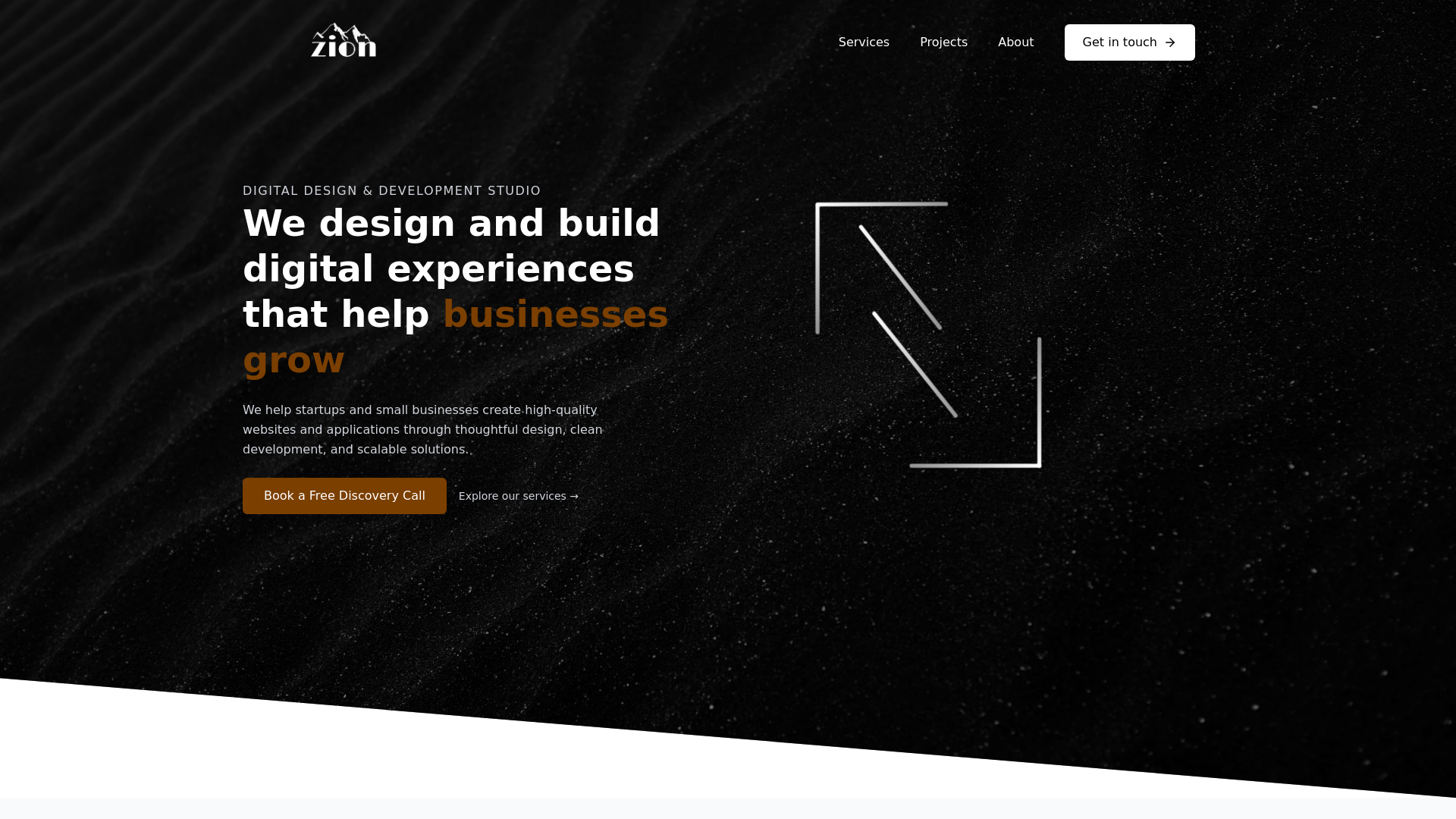 website screenshot of https://zion-landing-page-1ms.pages.dev/