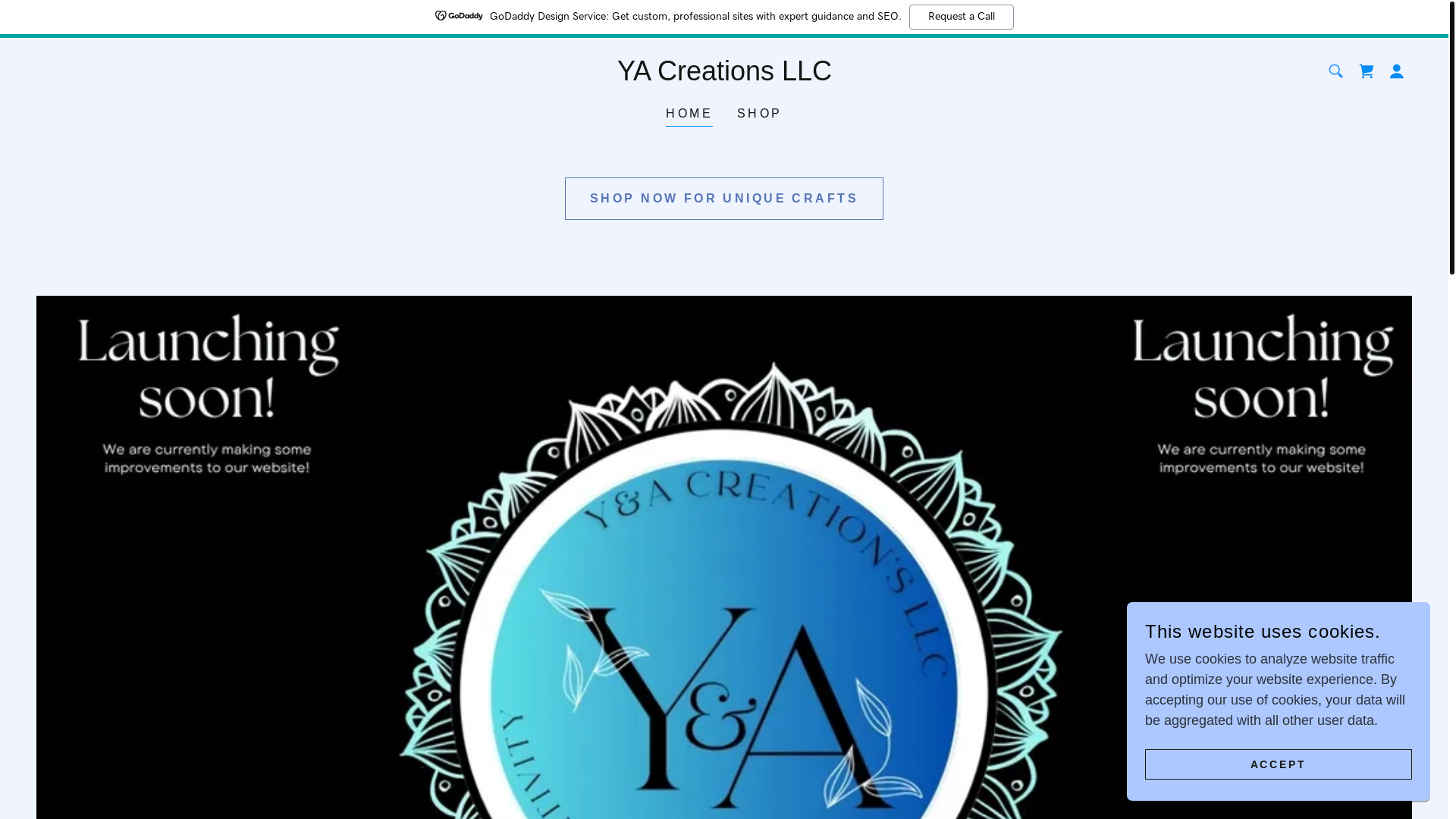 website screenshot of https://yacreationsllc.org/