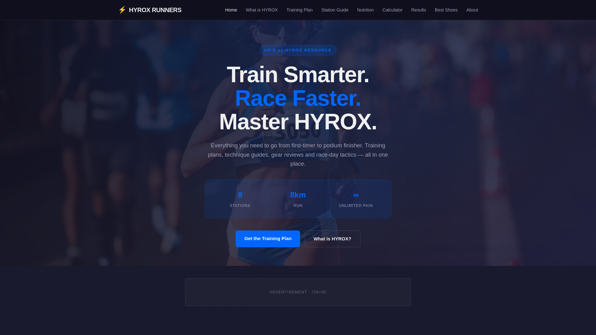 website screenshot of https://hyroxrunners.com/