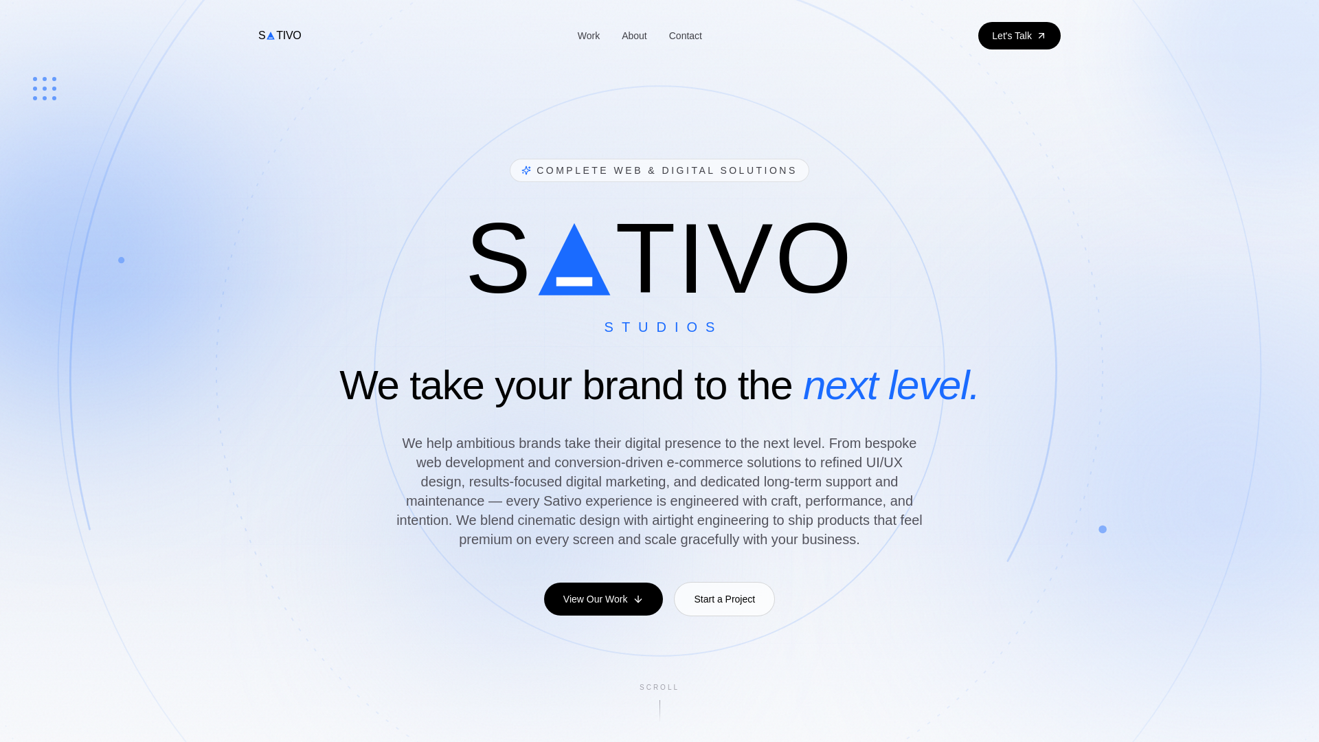 website screenshot of https://sativo-studios.pages.dev/