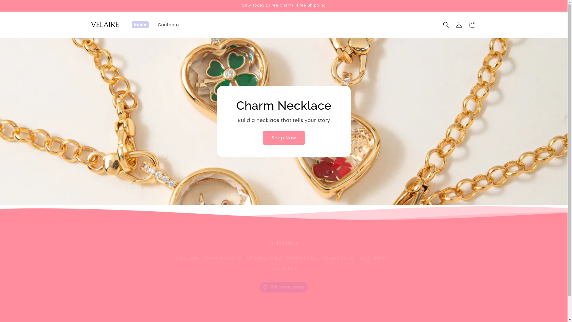 website screenshot of https://velairejewelry.com/