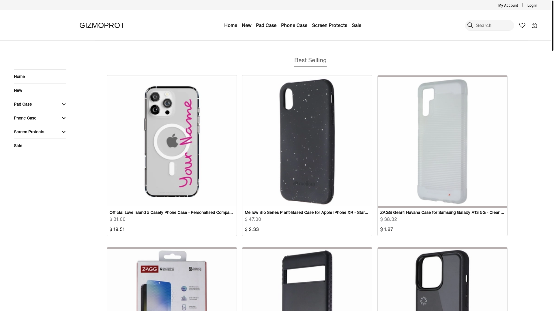 website screenshot of https://gizmoprot.com/