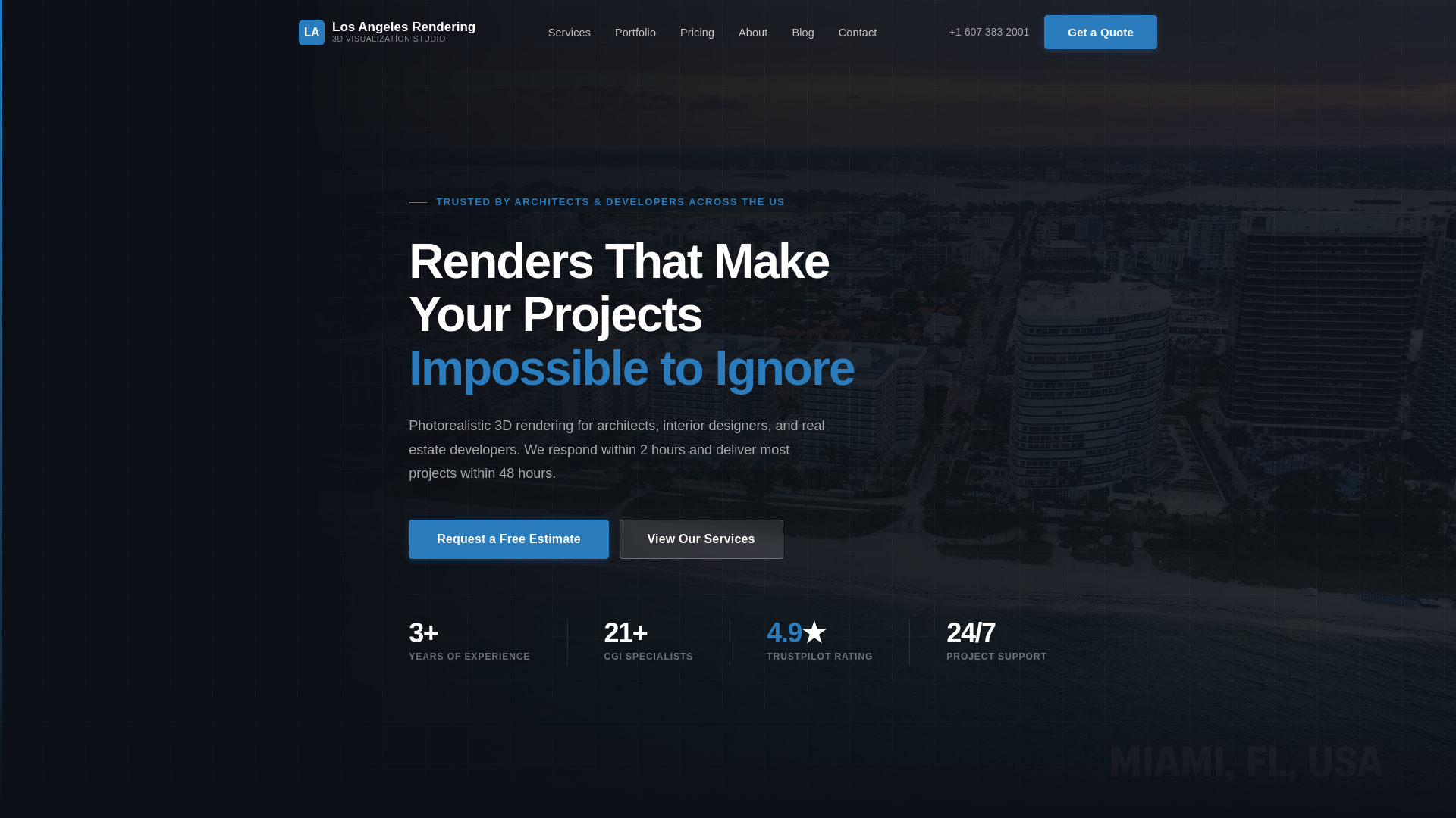 website screenshot of https://losangelesrendering.com
