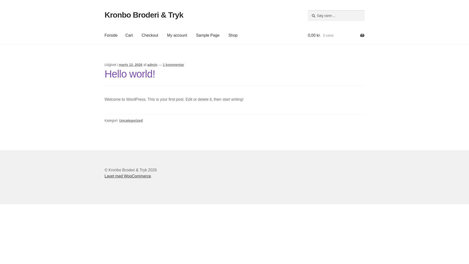 website screenshot of https://kronbobroderiogtryk.dk/
