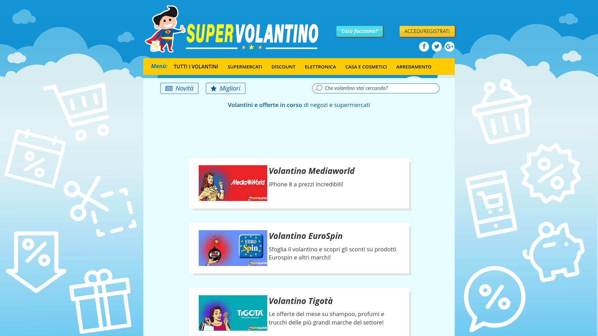 website screenshot of https://news.supervolantino.it/