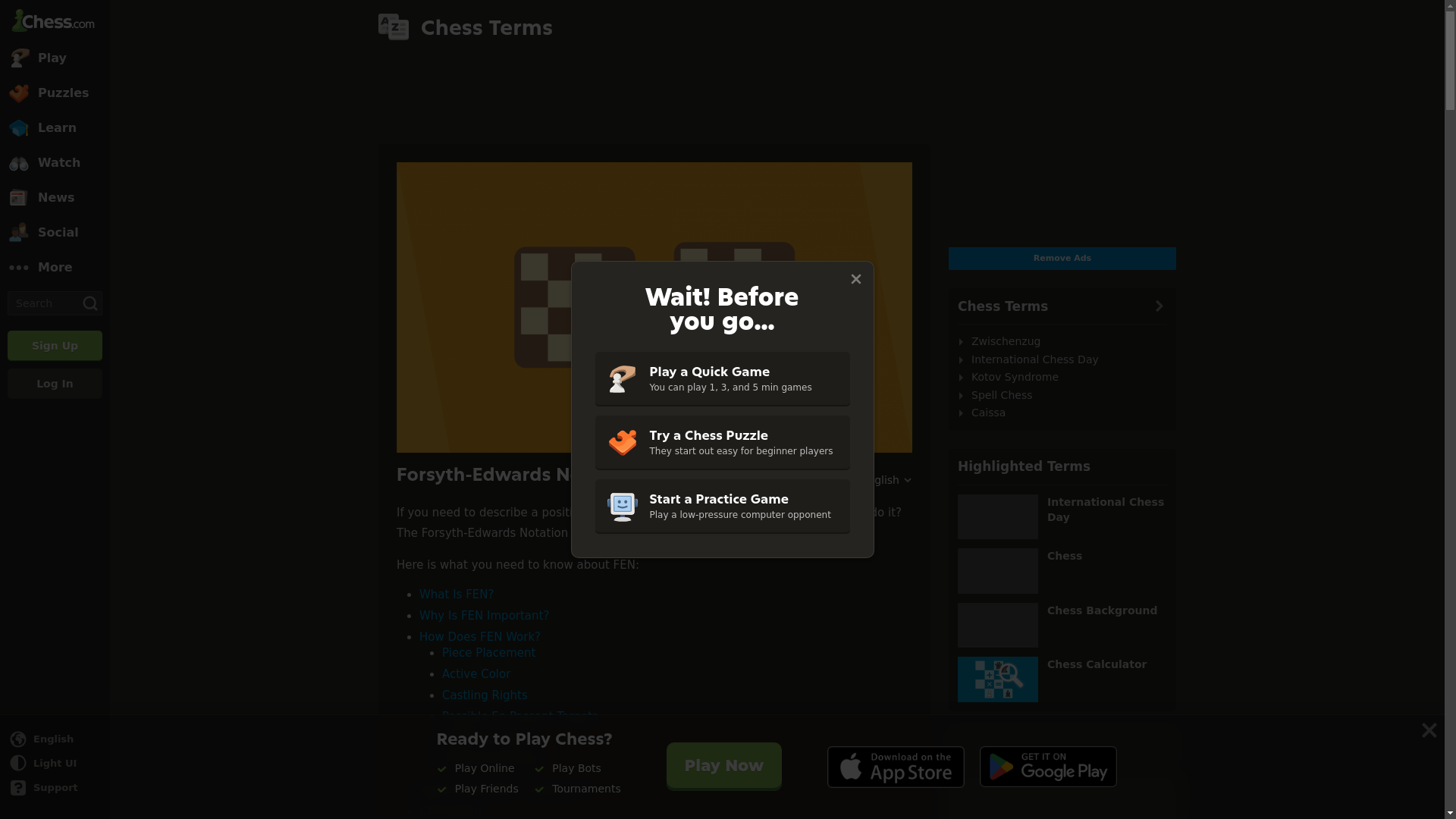 website screenshot of https://www.chess.com/terms/fen-chess