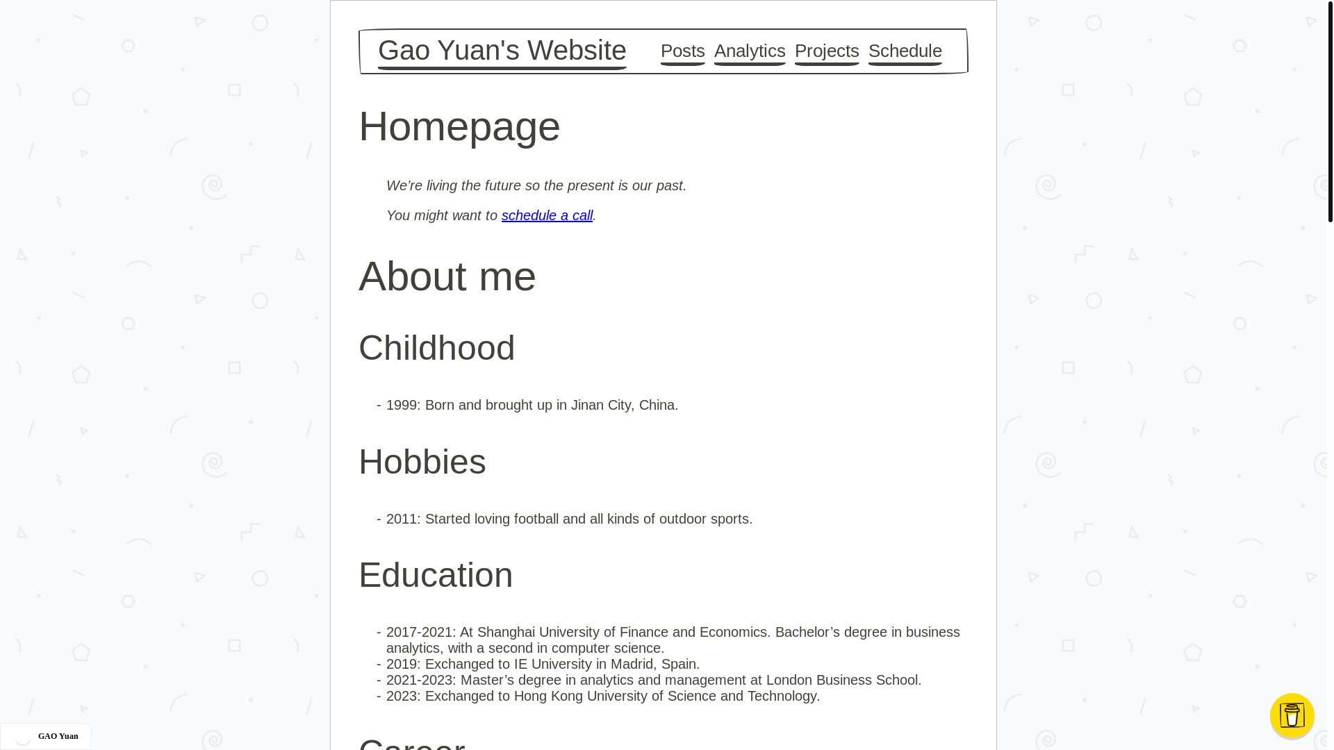 website screenshot of https://gaoyuan99.cn/