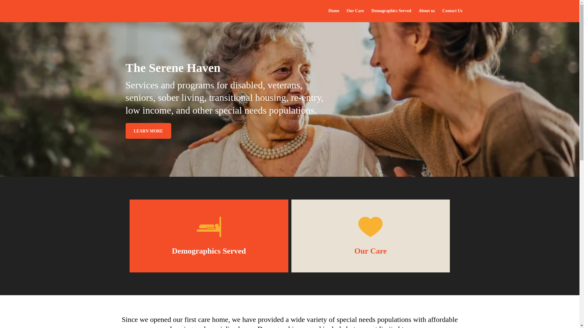 website screenshot of https://theserenehavenllc.com/