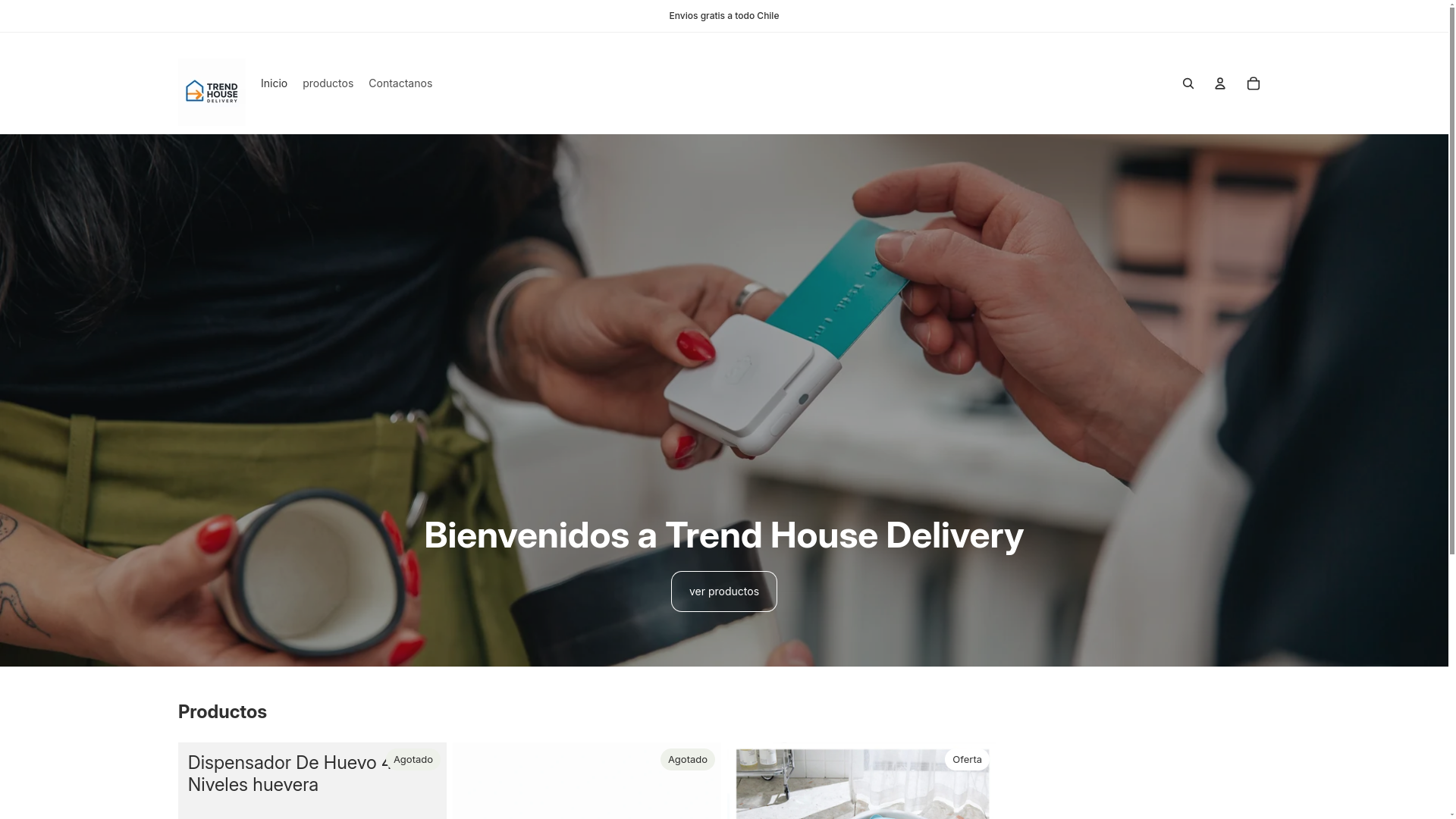 website screenshot of https://trendhousedelivery.com/