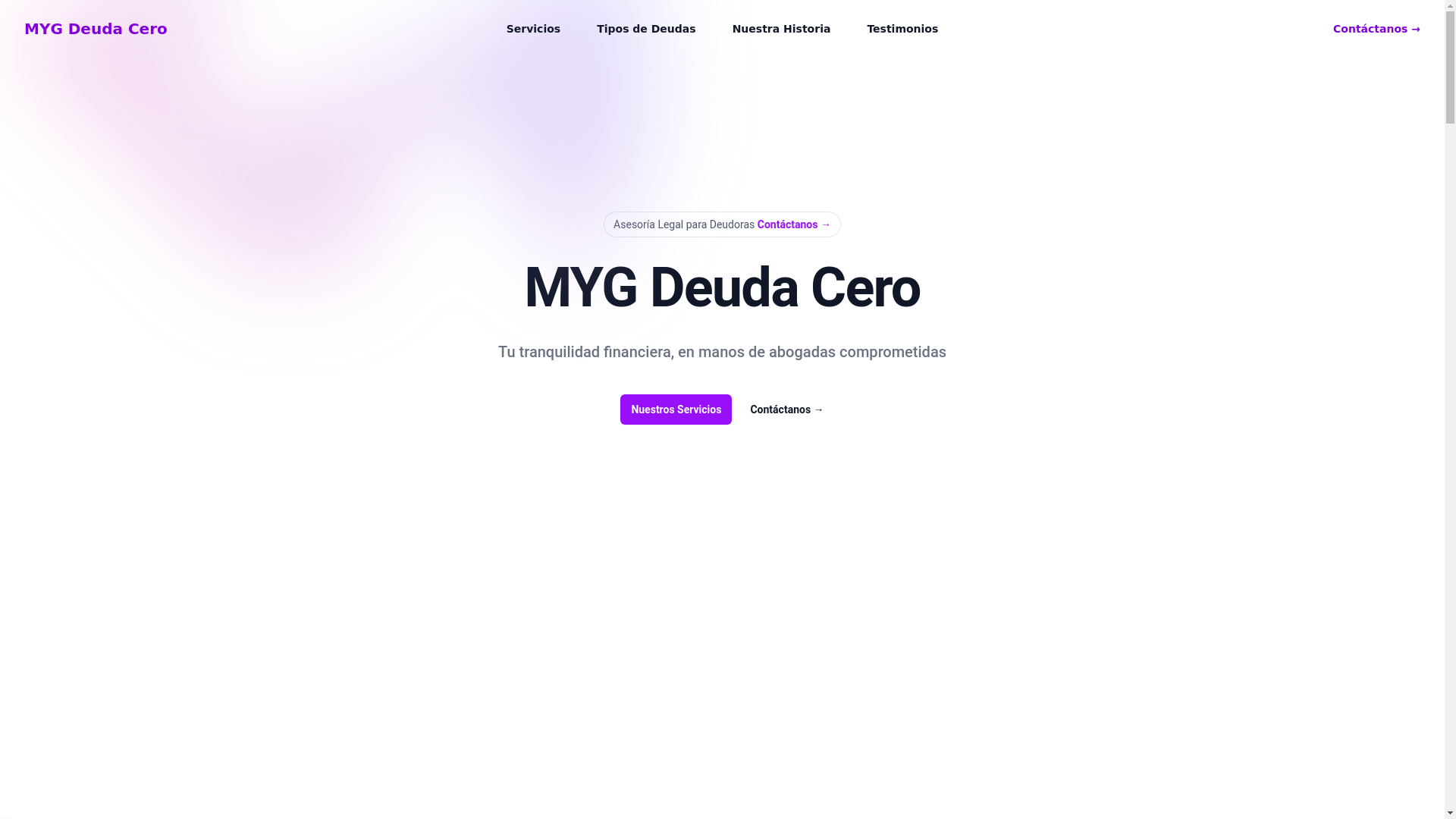 website screenshot of https://deudascero-myg.cl/