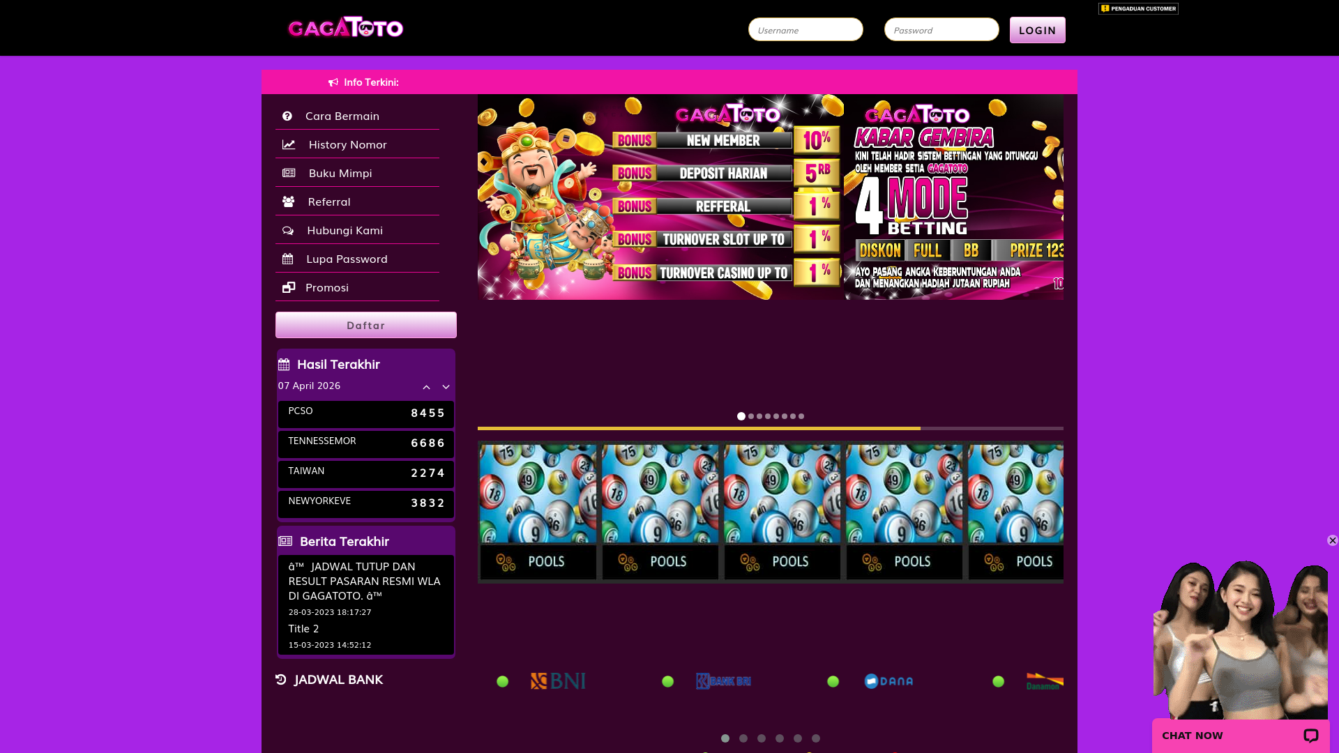 website screenshot of https://gagatoto61.com