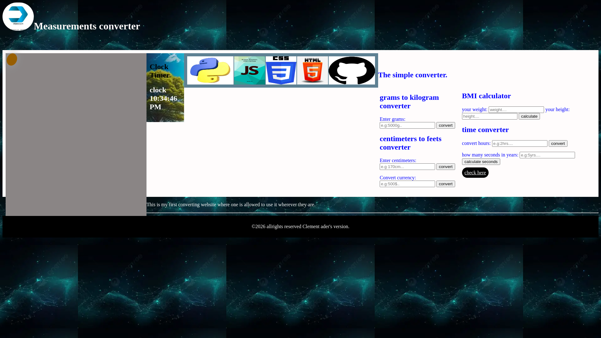 website screenshot of https://calculating.pages.dev/