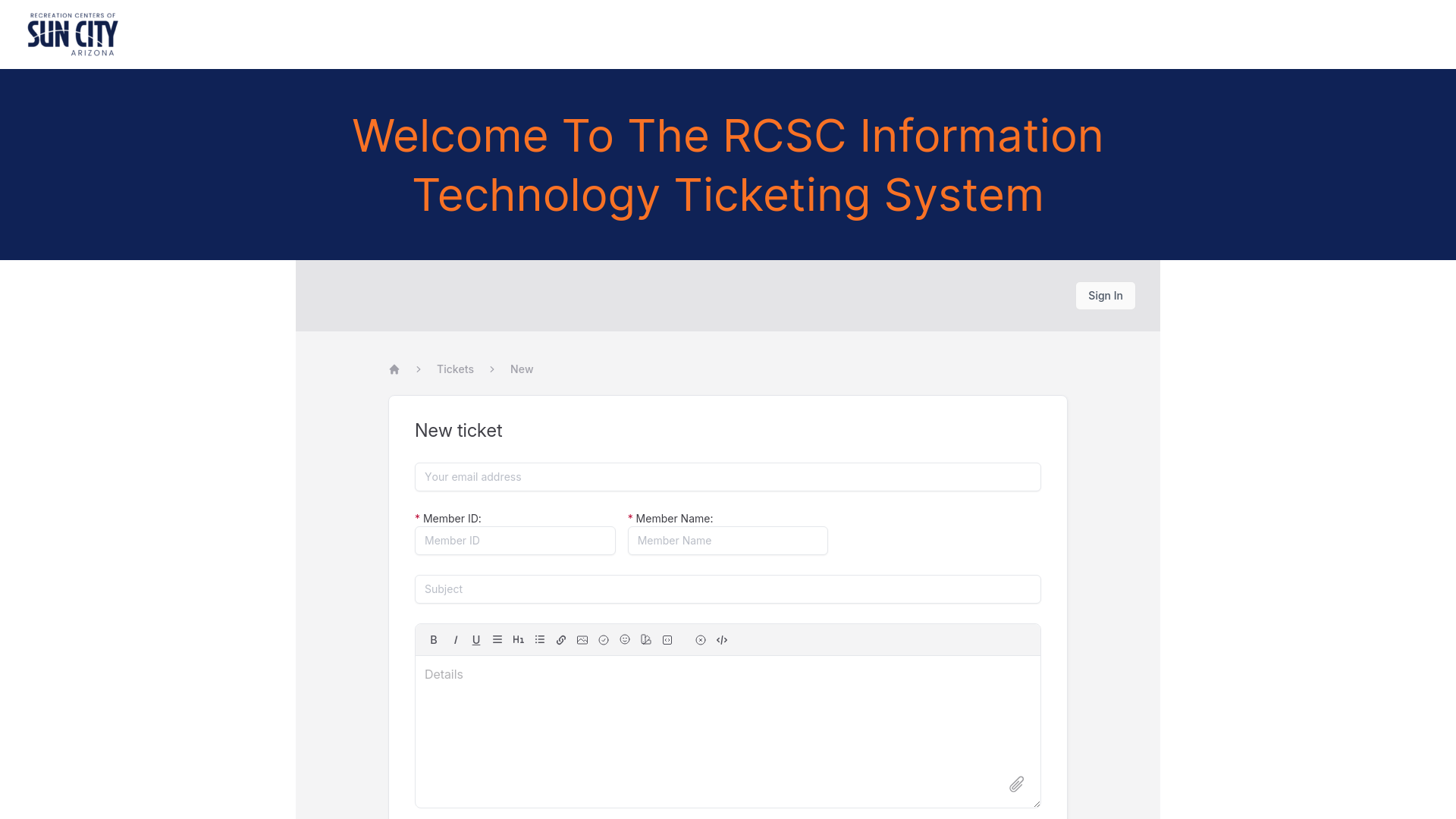 website screenshot of https://suncityaz.support/