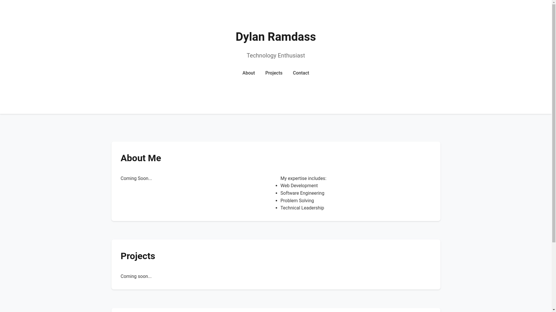 website screenshot of https://dylanramdass.pages.dev/