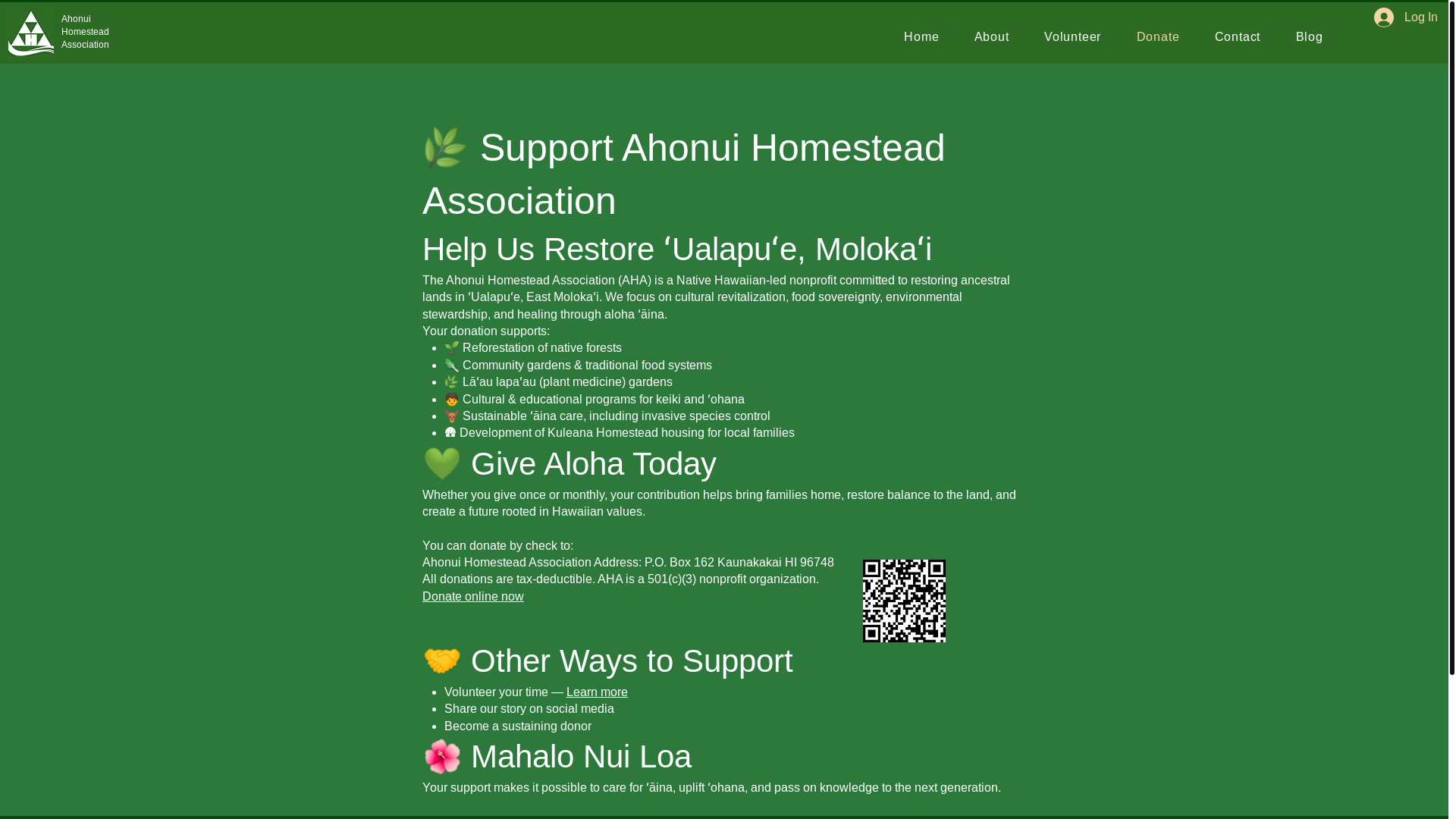 website screenshot of https://malamaualapue.org/