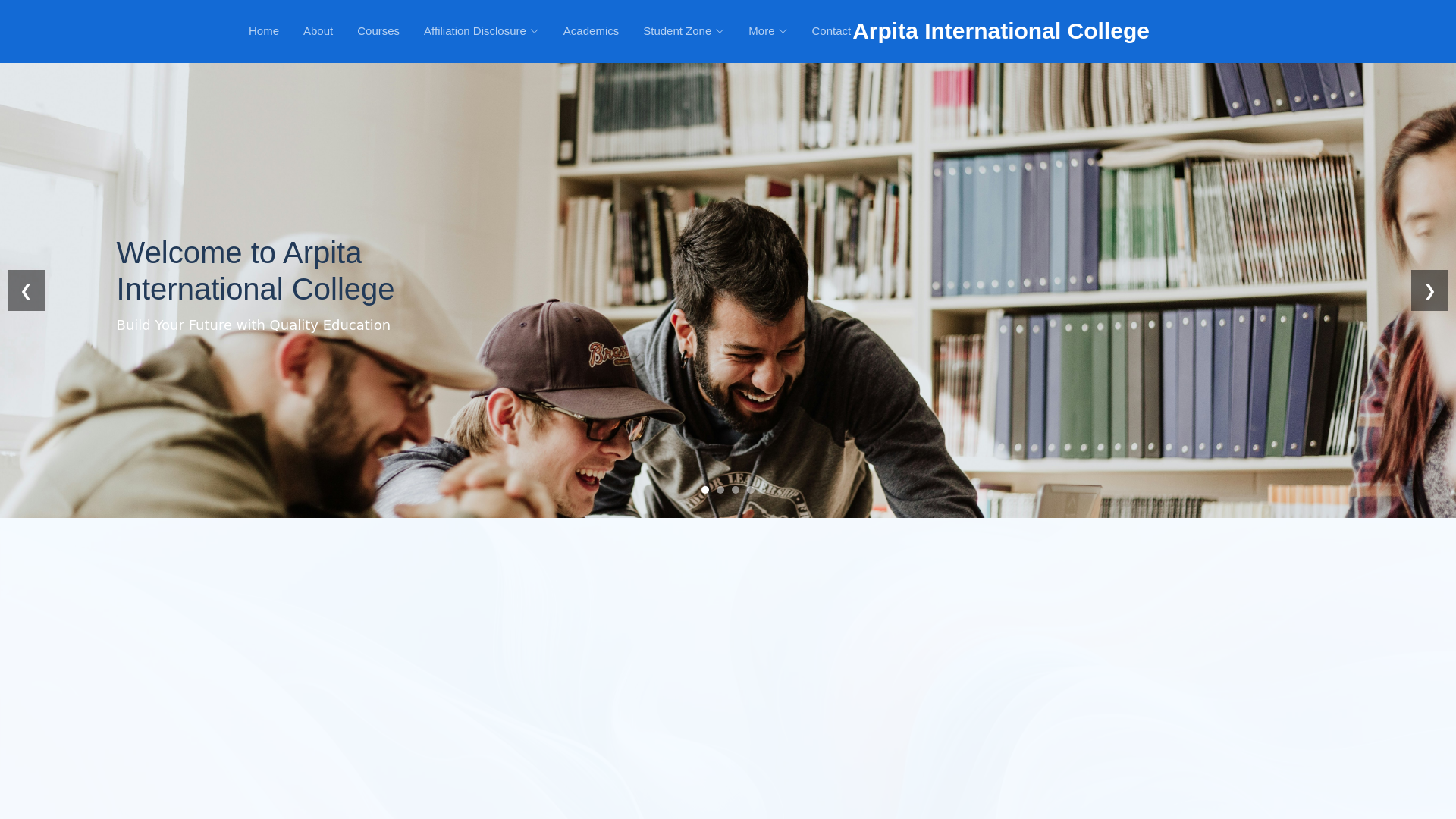 website screenshot of https://arpitaintcollege.com/