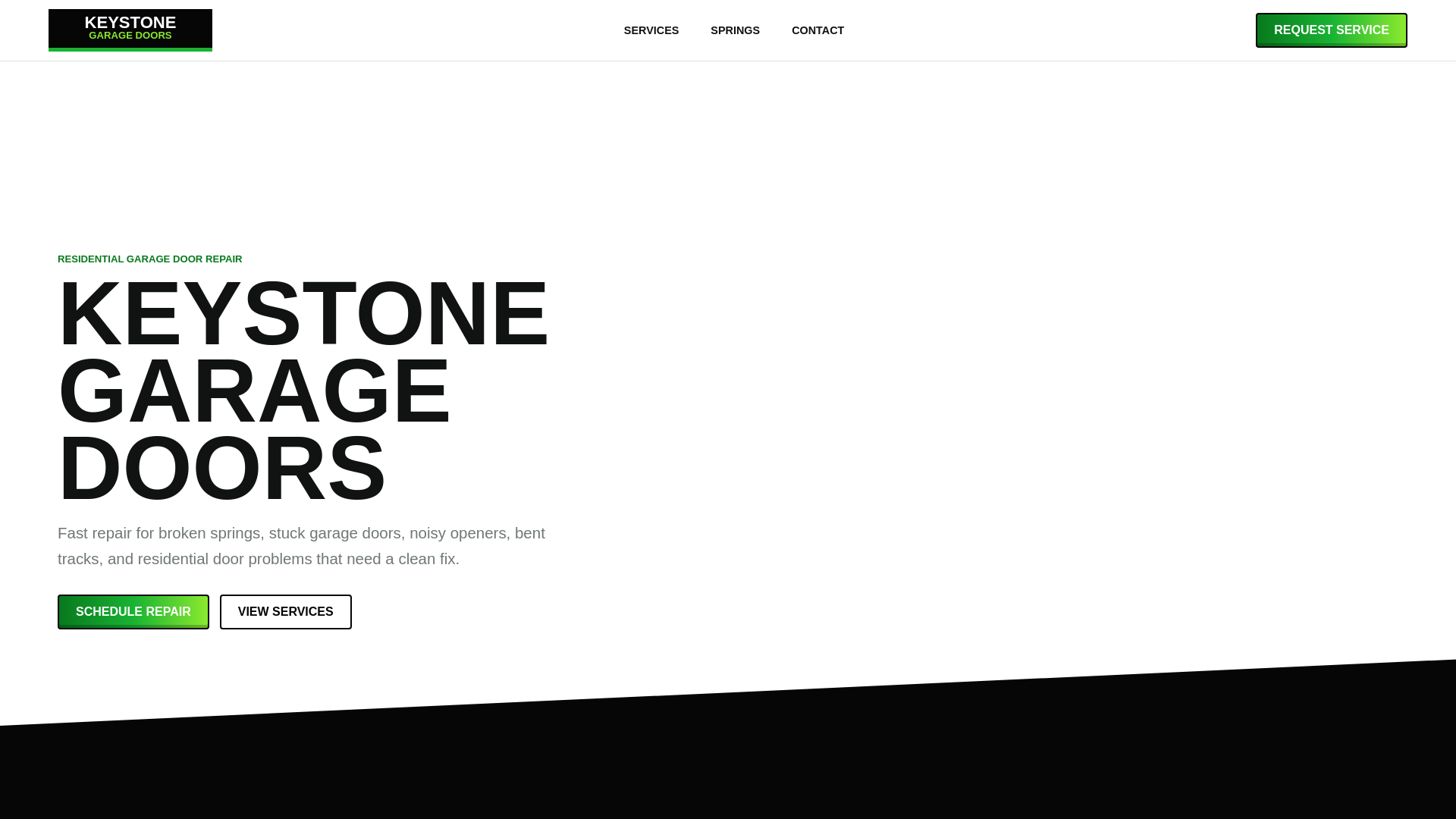 website screenshot of https://keystonegaragedoorsrepair.com/