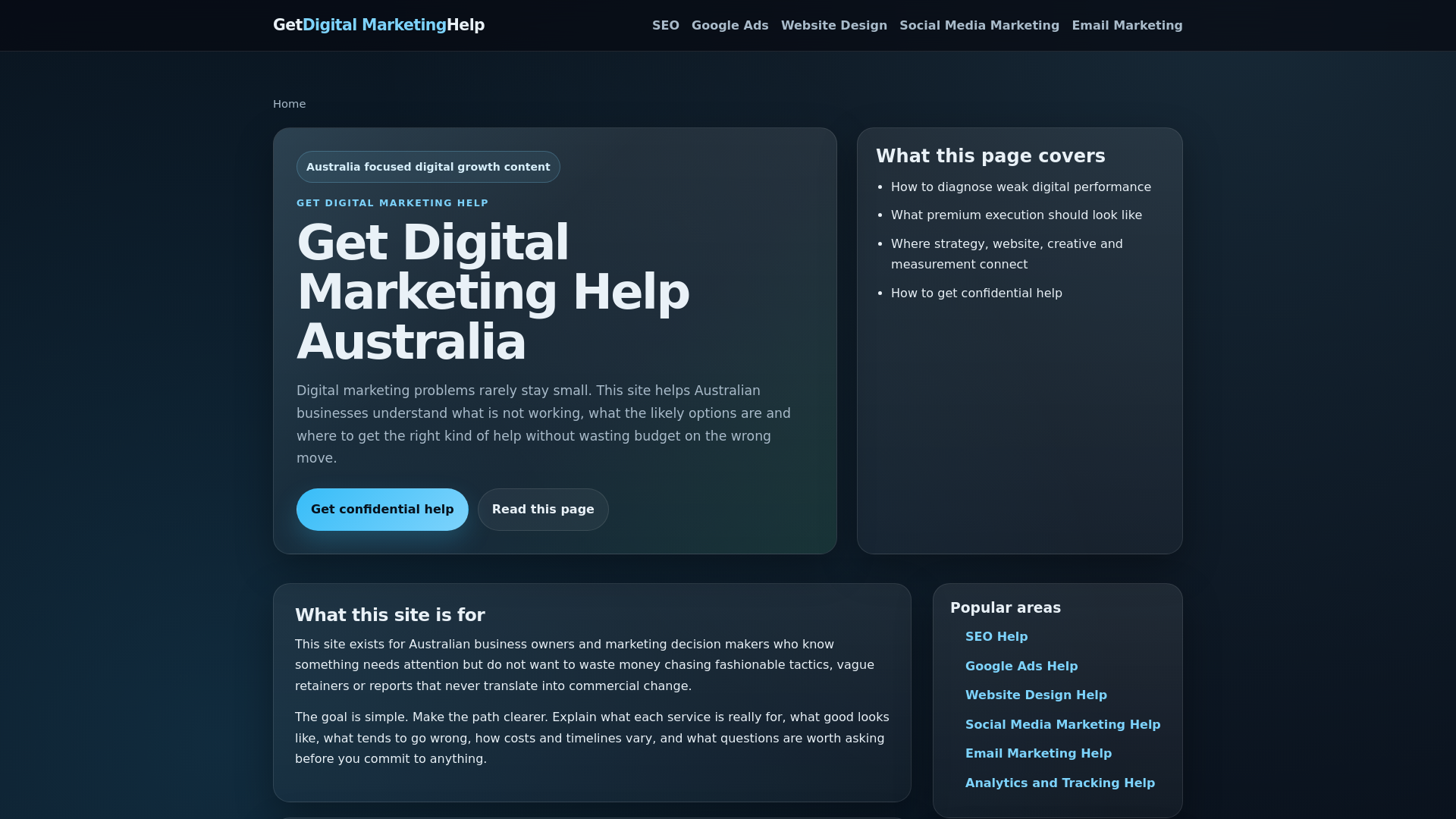 website screenshot of https://getdigitalmarketinghelp.com.au/