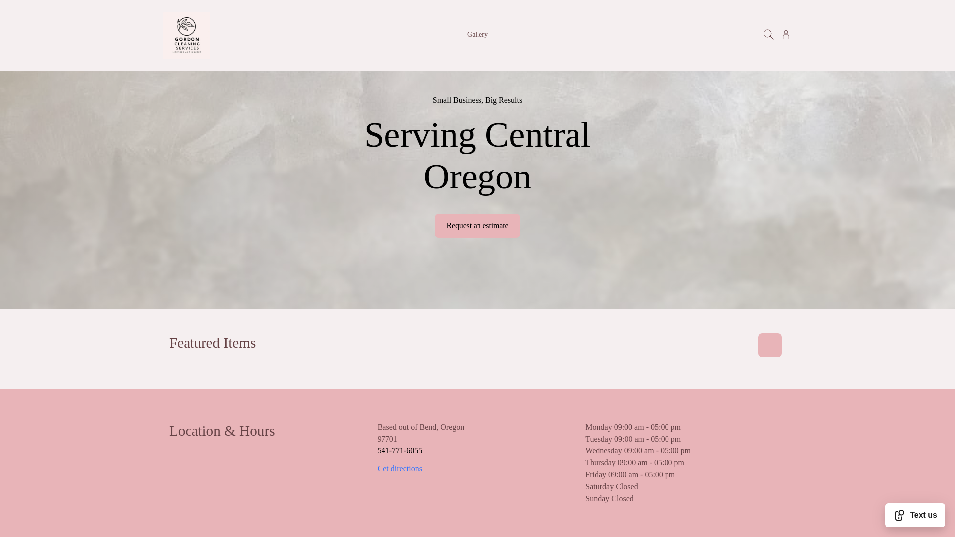 website screenshot of https://gordoncleaningoregon.com/