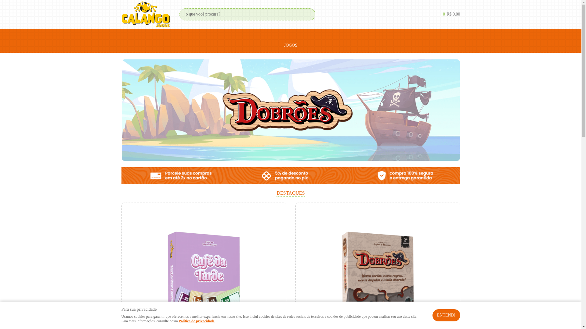 website screenshot of https://calangoloja.com.br/