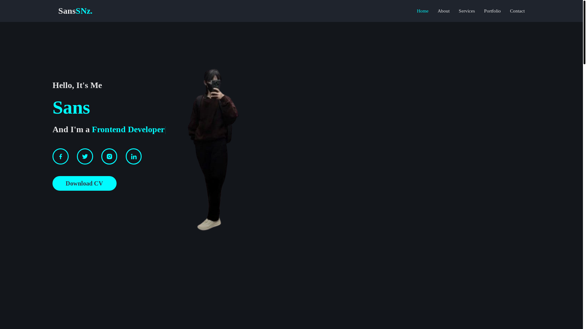 website screenshot of https://sansportofolio.my.id/