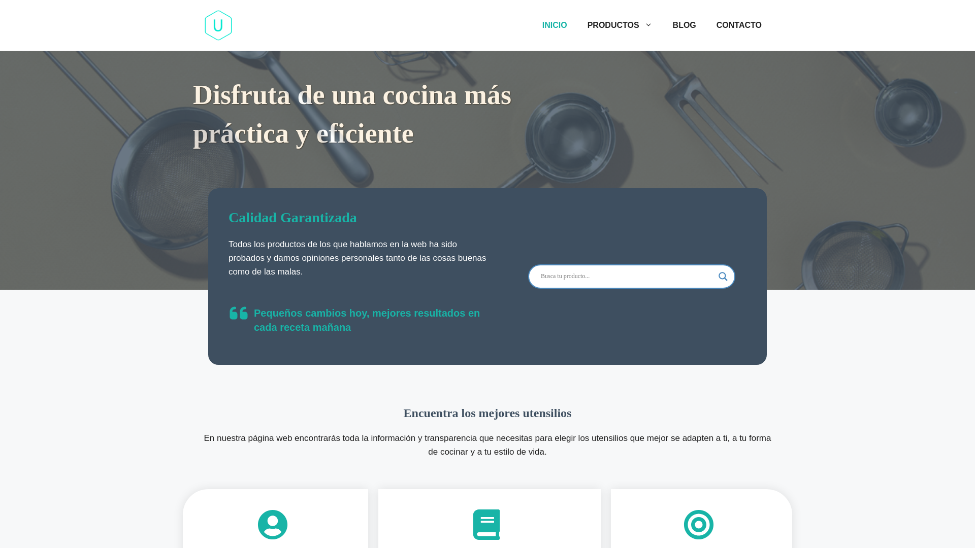 website screenshot of https://utensilioschef.com
