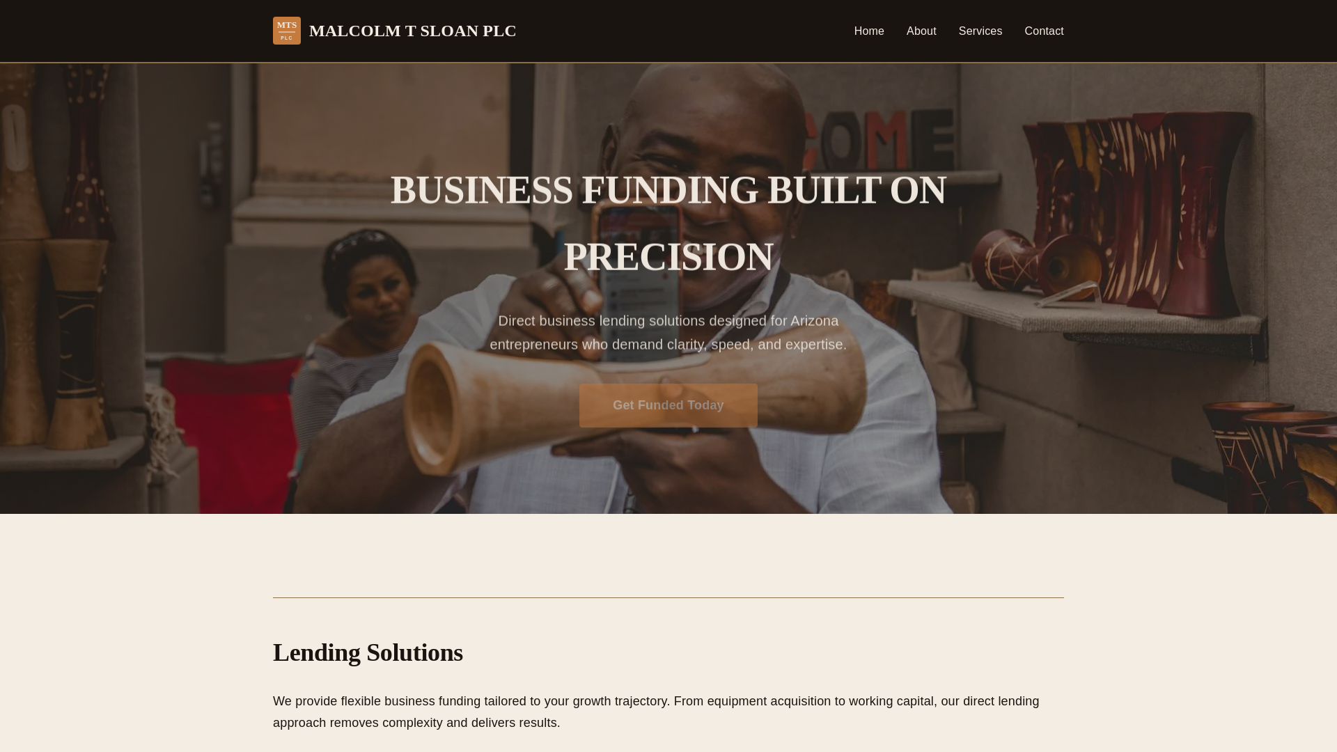 website screenshot of https://malcolmtsloan.com