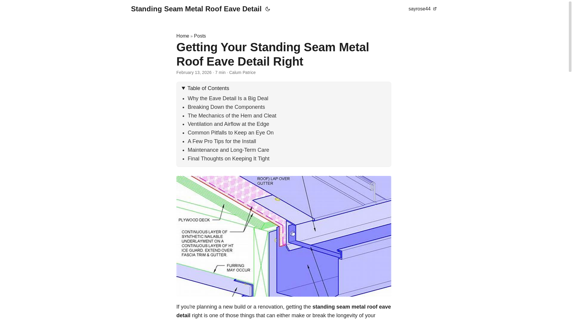 website screenshot of https://standing-seam-metal-roof-eave-detail.pages.dev/