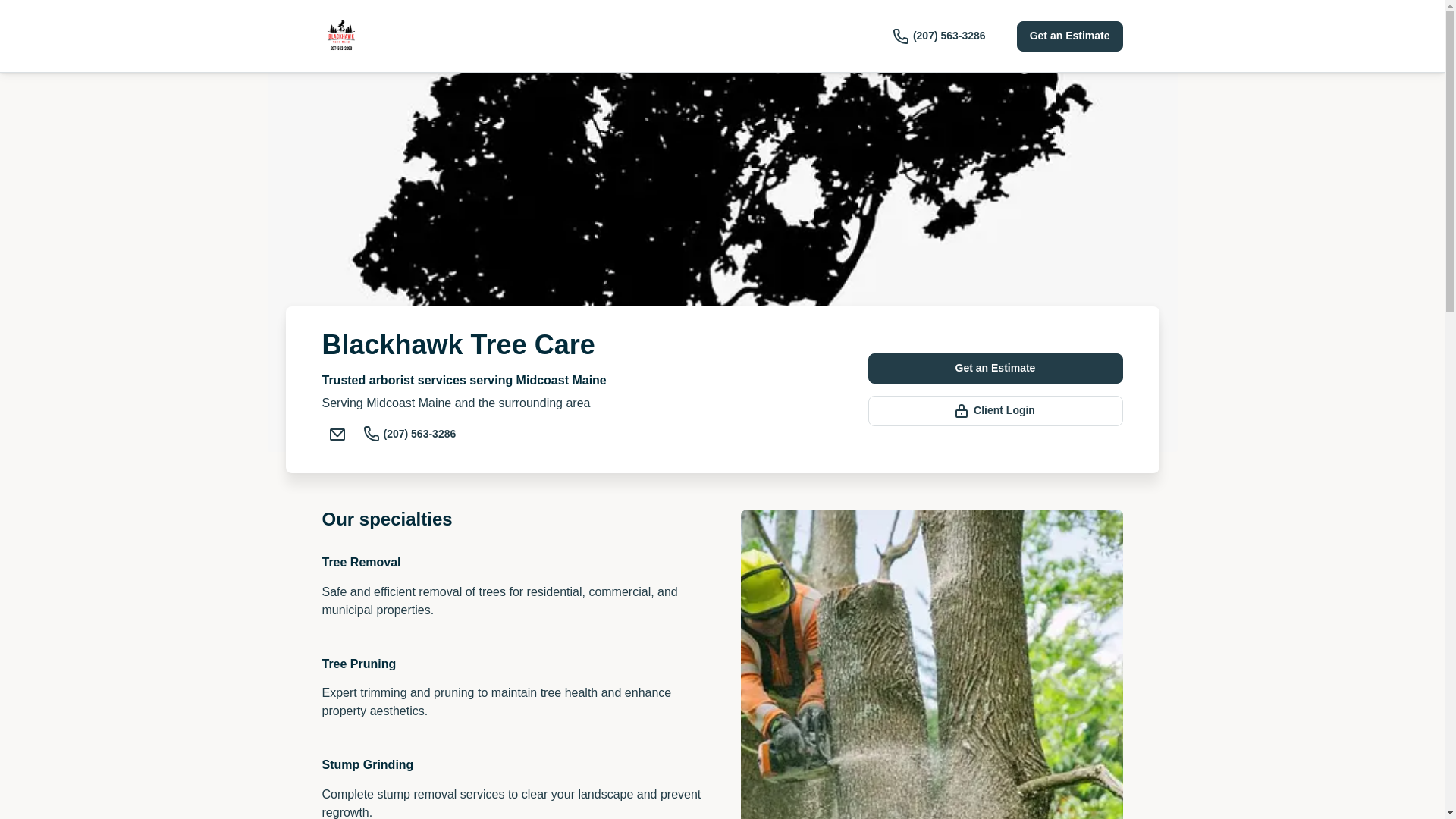 website screenshot of https://blackhawktree.org/