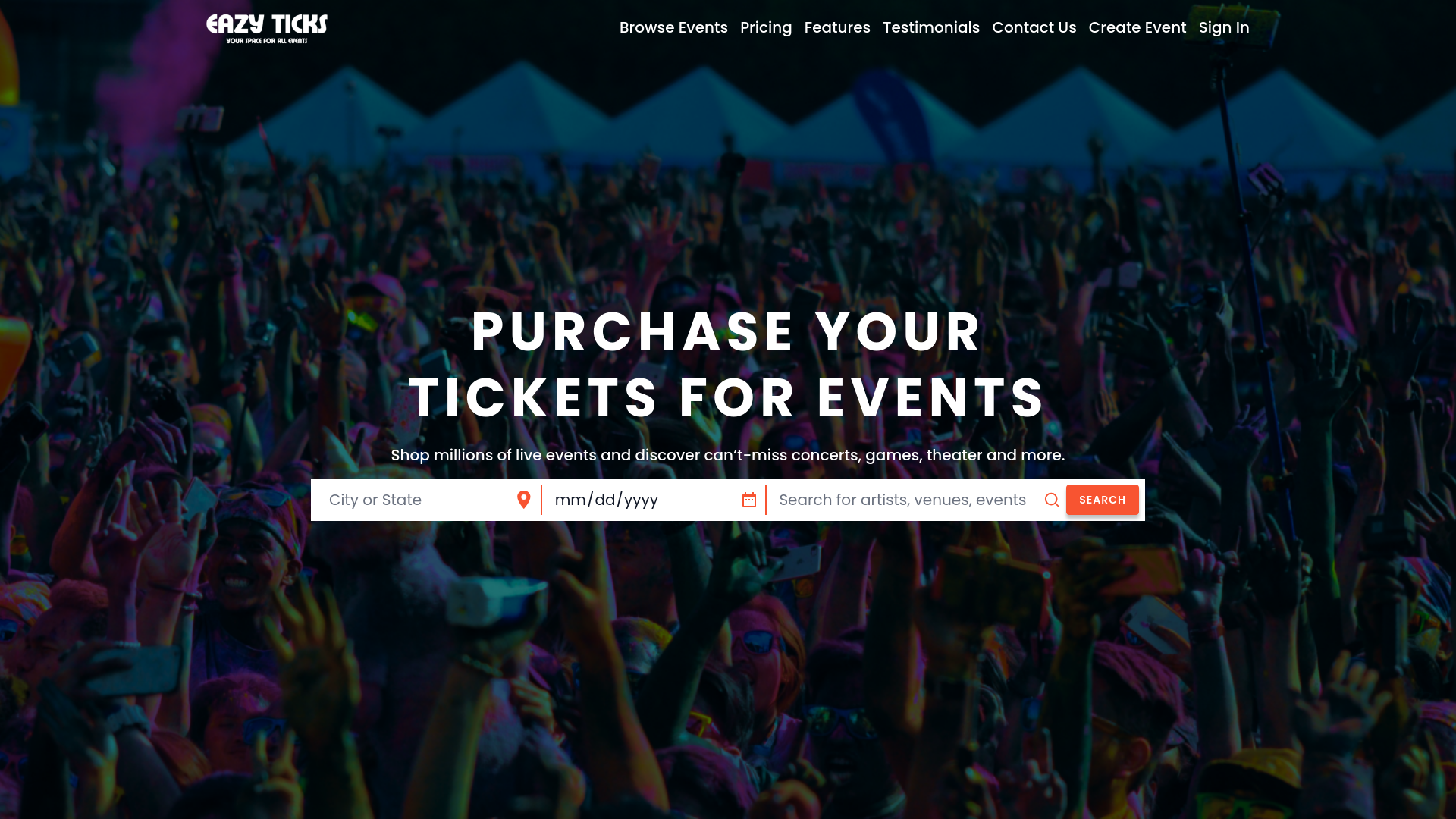 website screenshot of https://eazyticks.pages.dev/