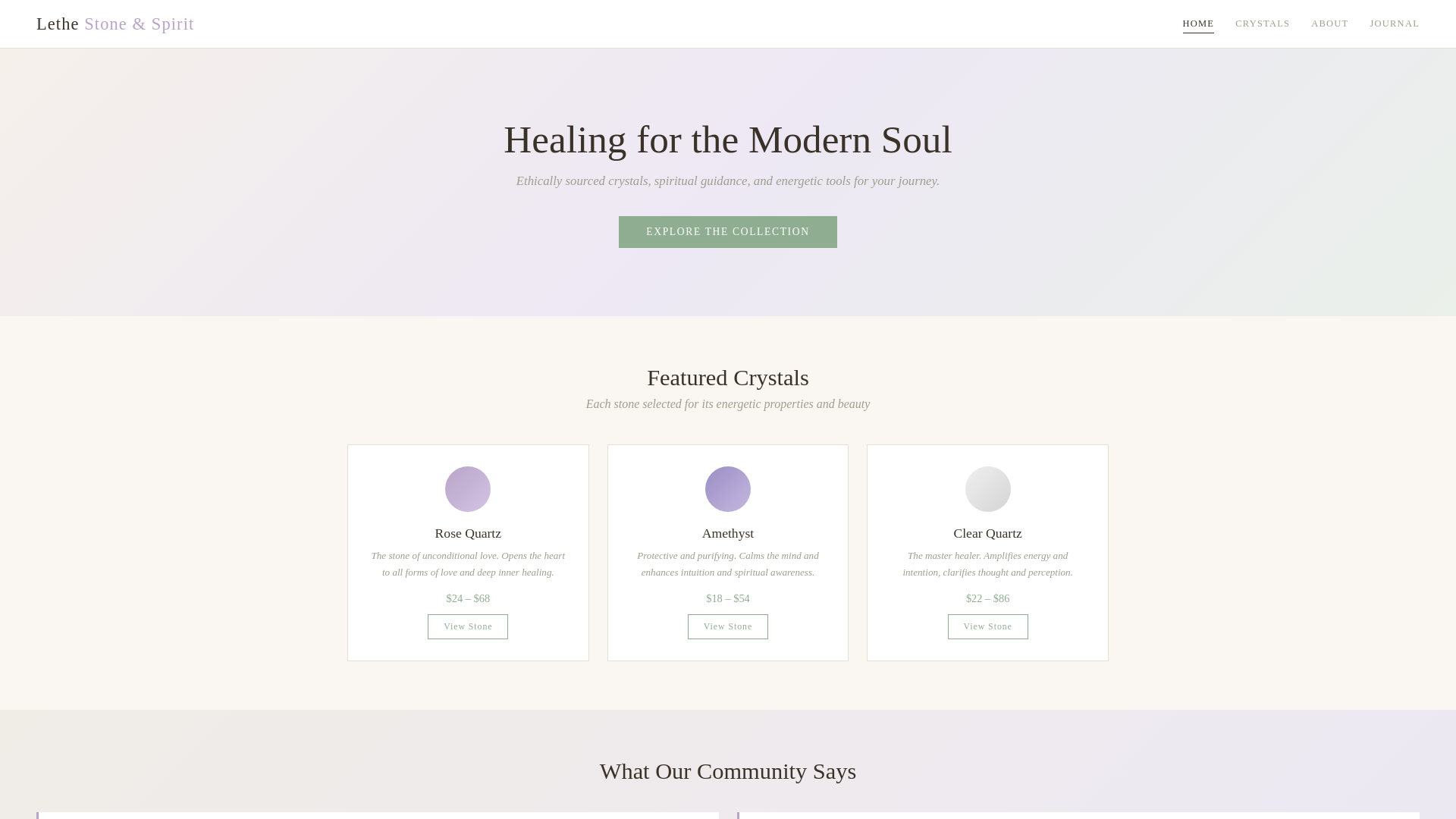 website screenshot of https://lethestone.com/