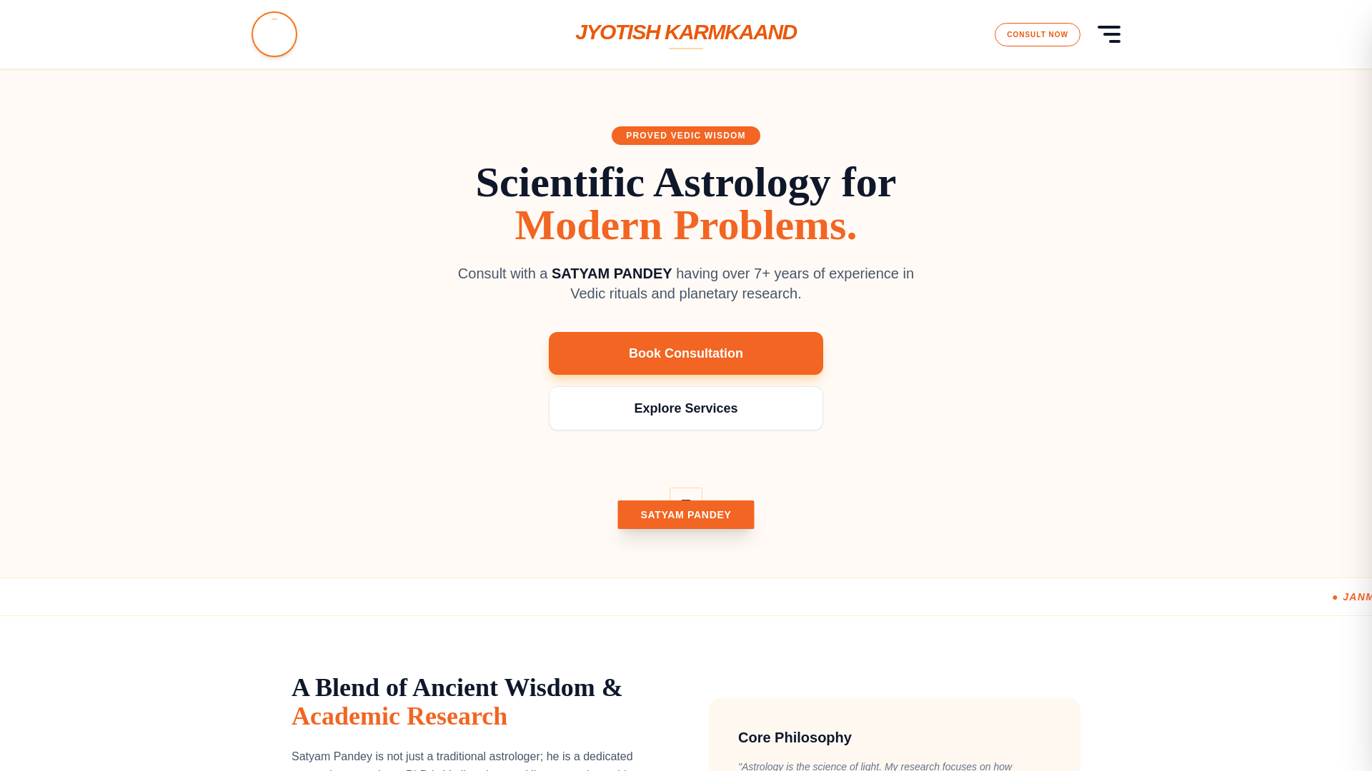 website screenshot of https://astrosaagar.com/