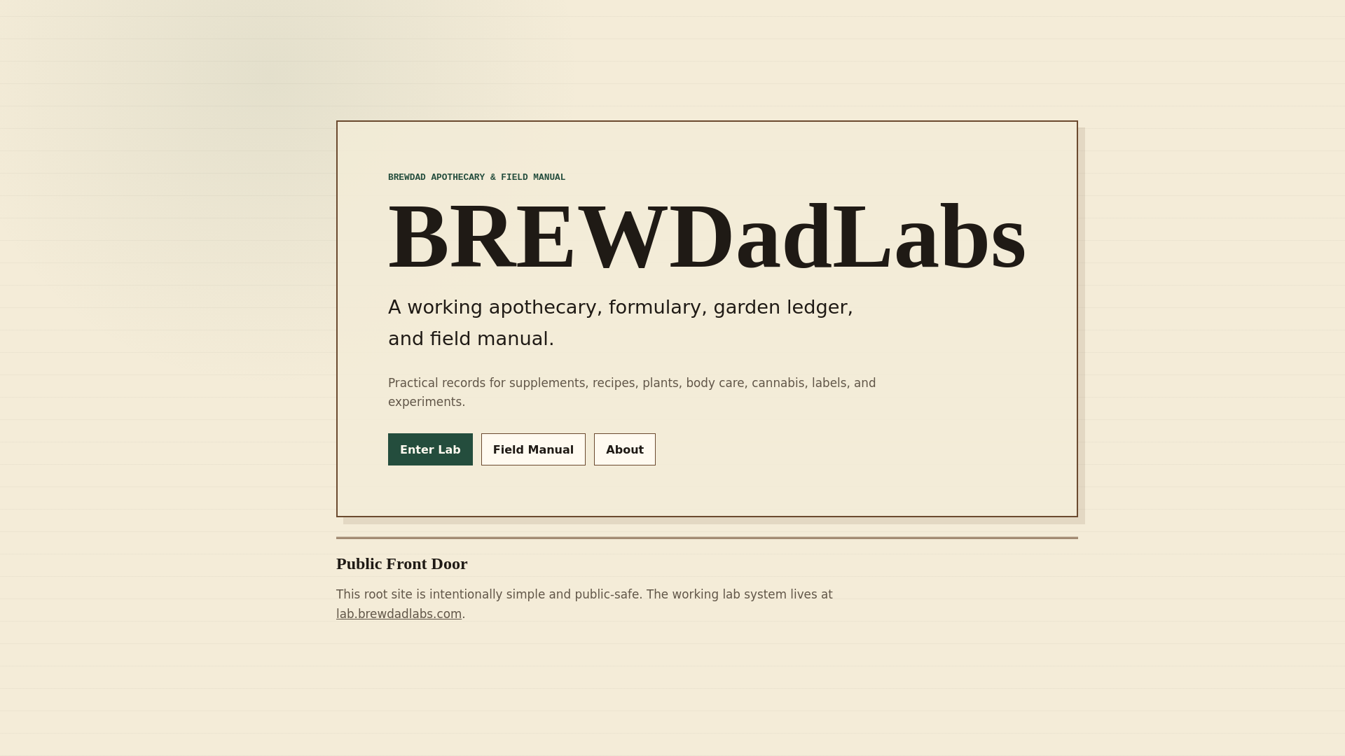 website screenshot of https://brewdadlabs.com/